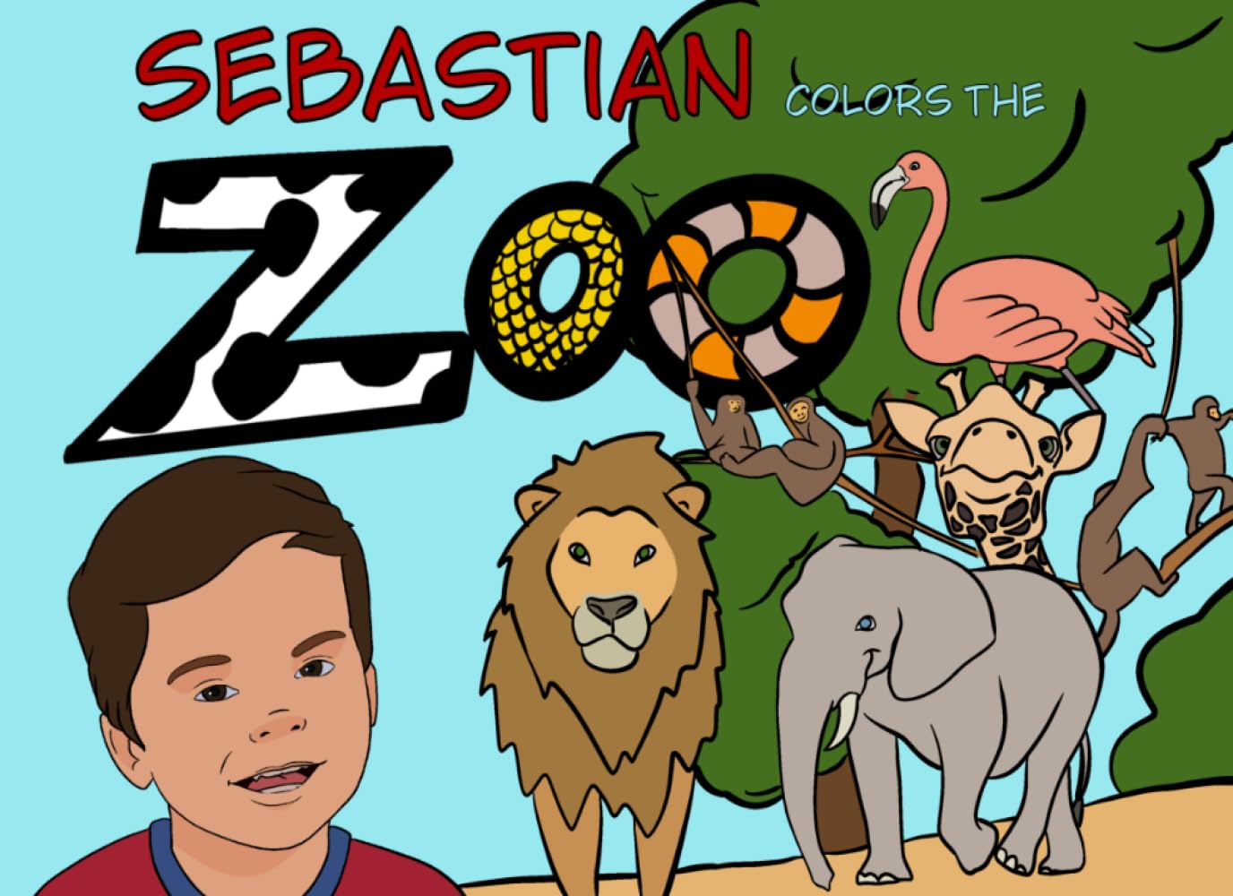 Sebastian colors the Zoo: Fun coloring book for kids with animals at the zoo (Sebastian coloring books)