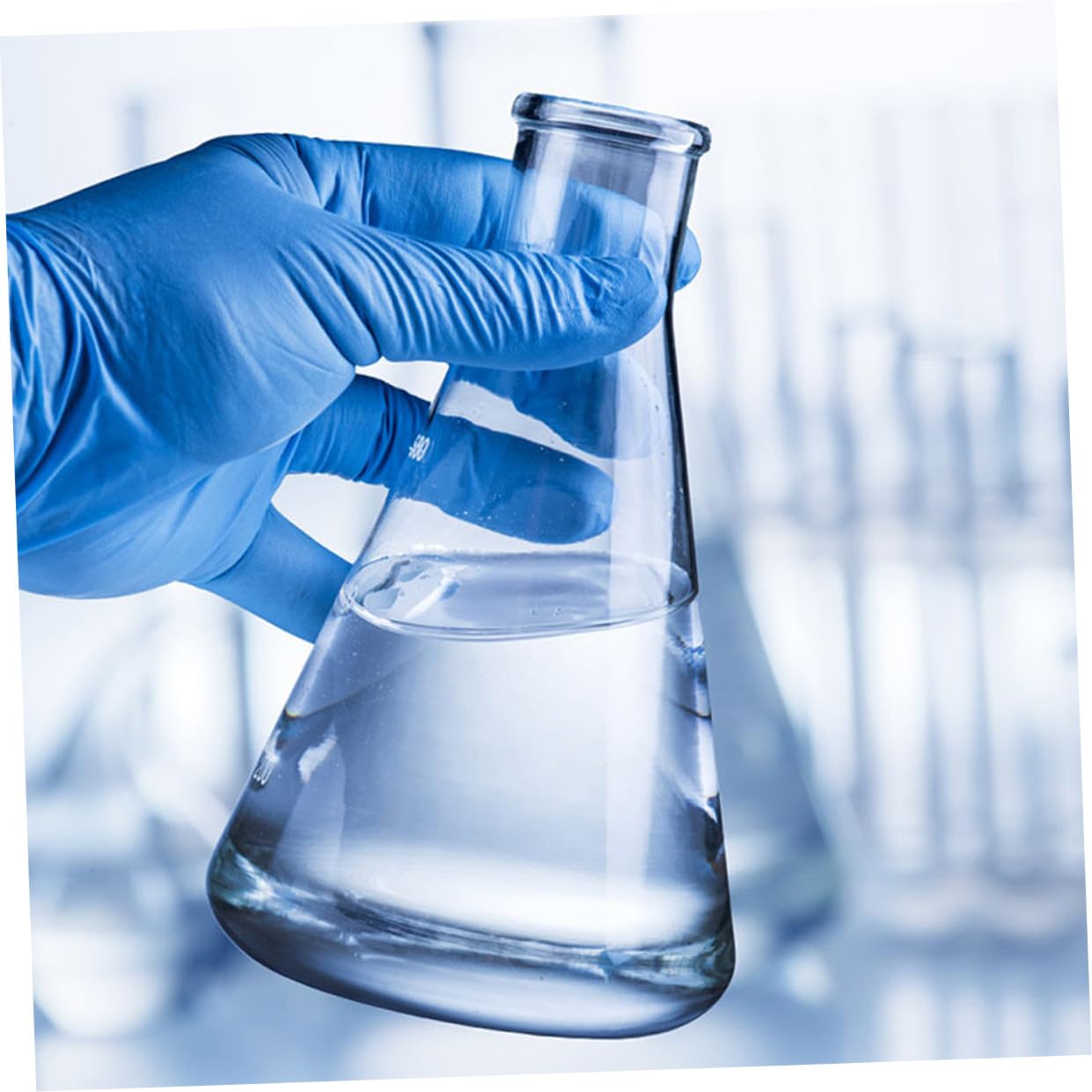 GLEAVI Juego de 4 Matraces Erlenmeyer de Vidrio de Borosilicato Forma Cónica y Fondo Plano, Espesados para Experimentos Escolares y Uso en Laboratorio Químico