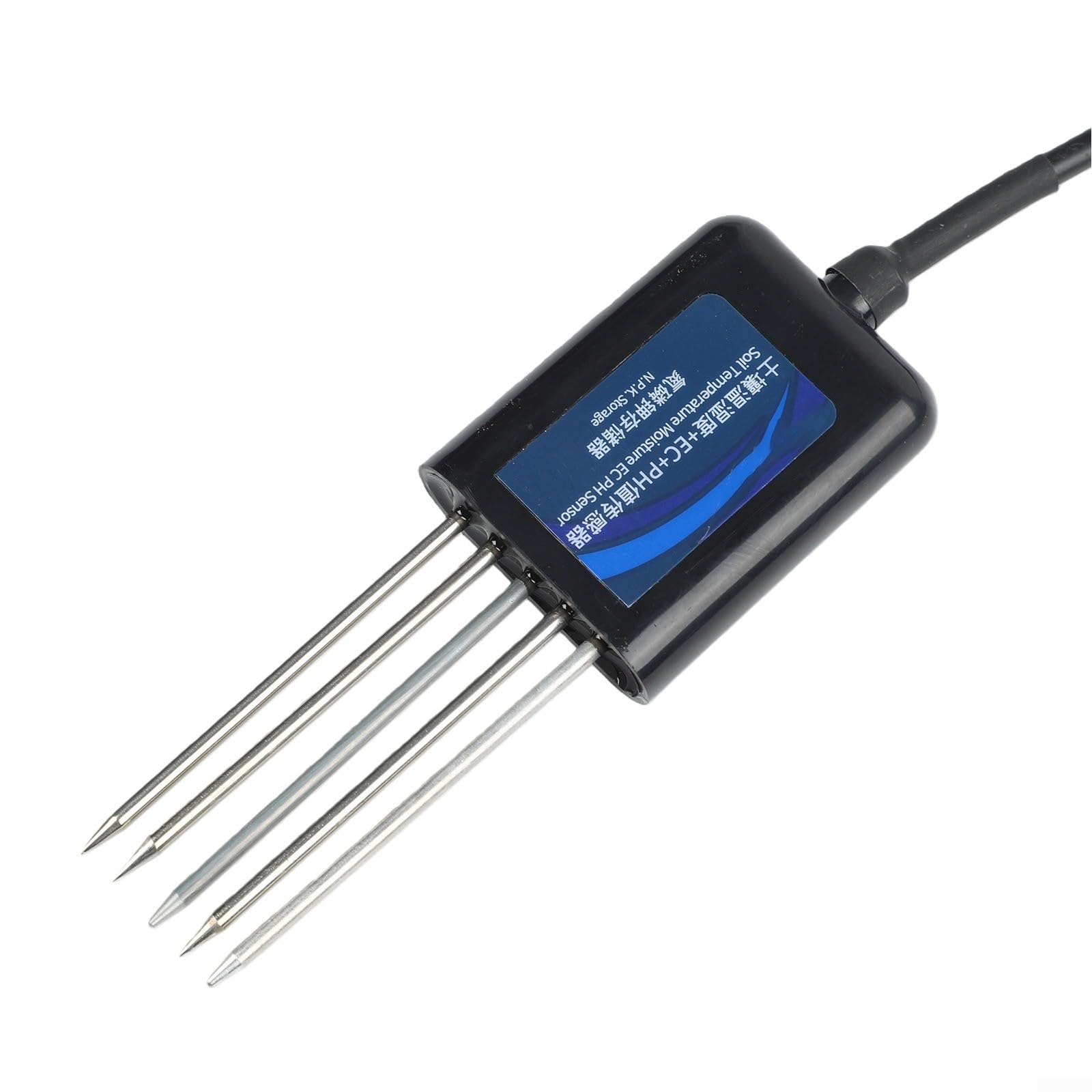 Medidor de temperatura y humedad del suelo con conductividad de pH y sensor NPK, monitoreo de memoria, acero inoxidable IP68, para invernaderos y pastos (7 en 1)