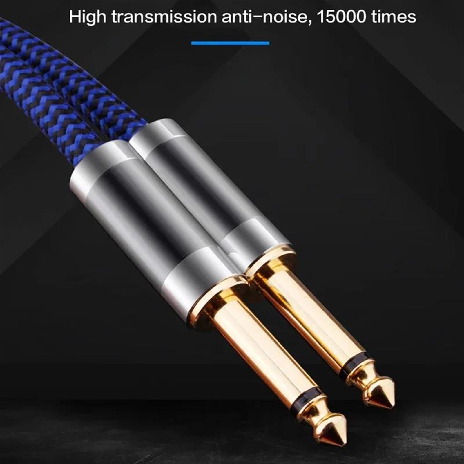 Cavo Strumento per Chitarra Cavo Doppio Da 6,5 ​​mm A Doppio Da 6,5 ​​mm Jack TS Da 1/4" Cavo Da 2 6,5 Mm A OFC Per Amplificatore Mixer Organo Elettronico Chitarra(1.5m)