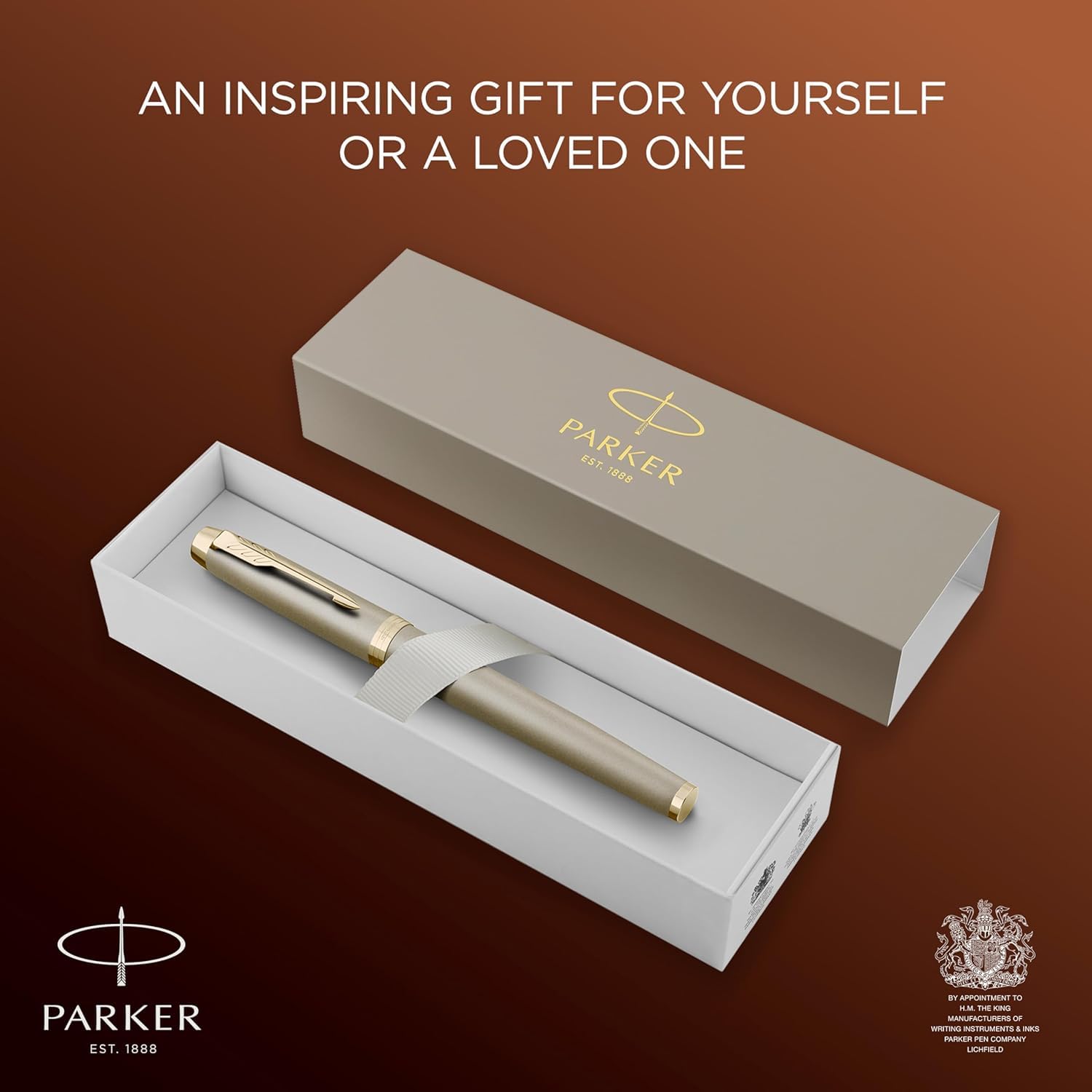 PARKER IM The Finishing Touch Collection - Pluma estilográfica con grabado personalizado, ideal como regalo de cumpleaños, boda o negocios (piedra arena)