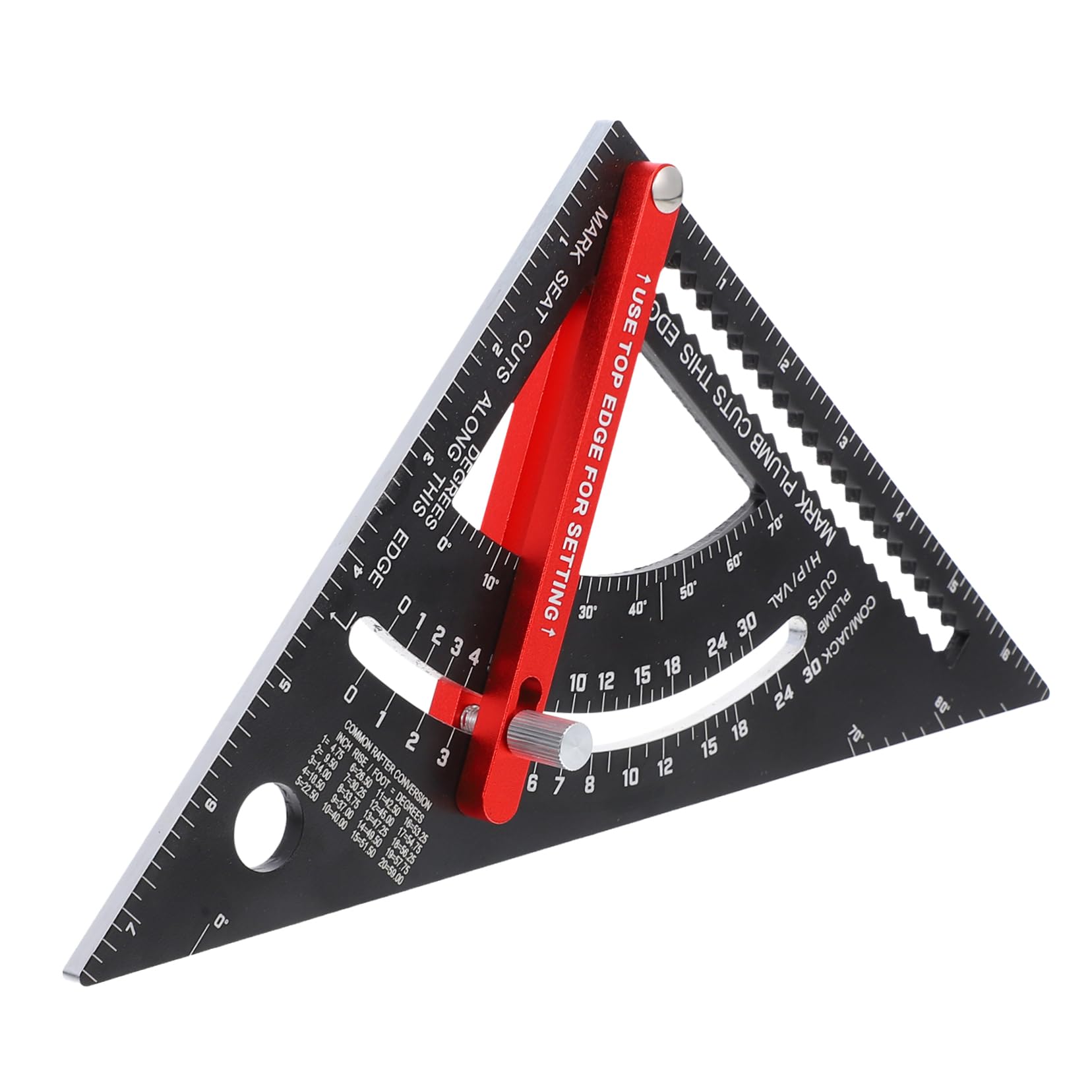 Balacoo Woodworking Tools 7' Movable Ruler Triangle Ruler for Drawing Rafter Square for Carpenter