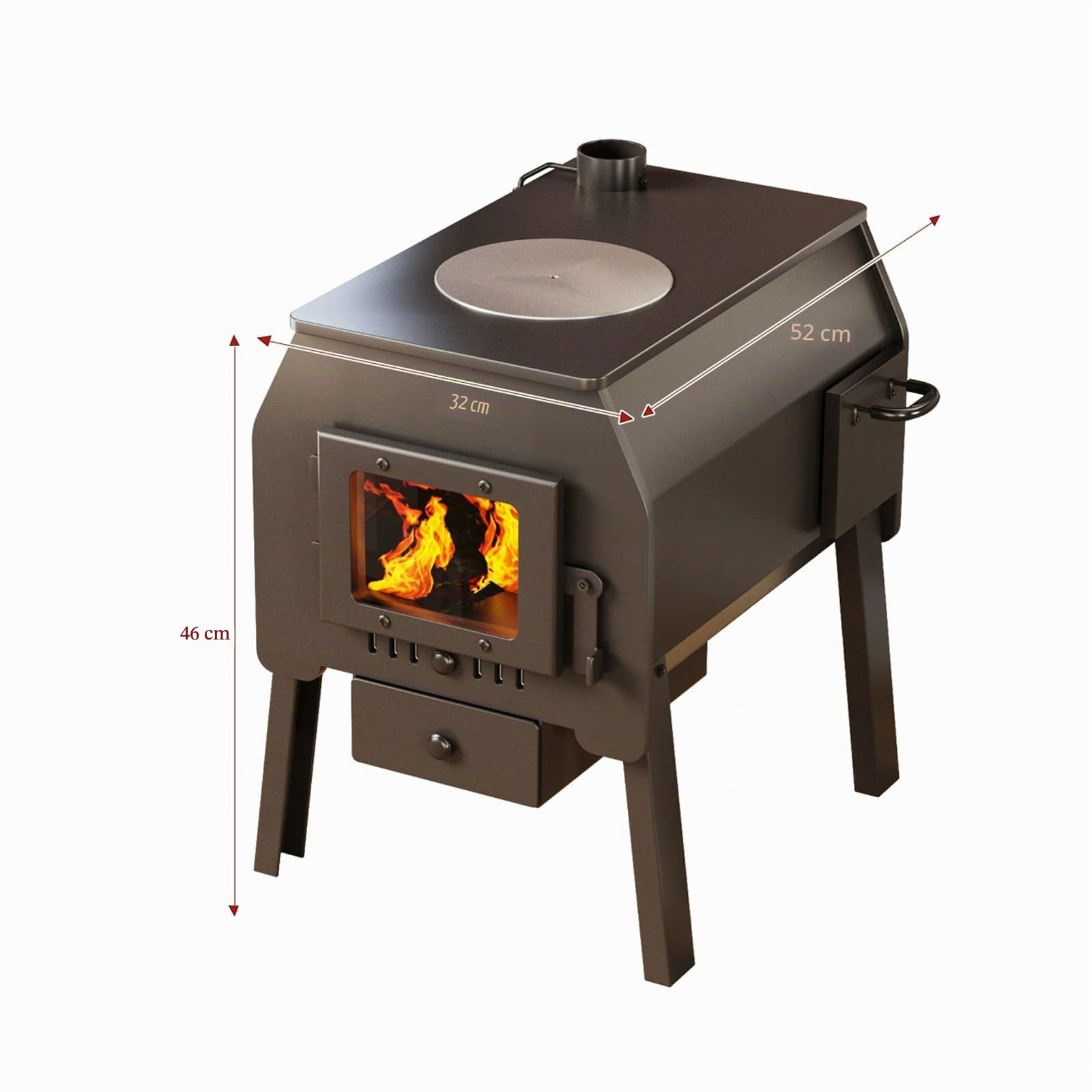 Stufa A Pellet, Cucina Economica A Legna Con Bocchettone Di Riempimento Del Combustibile Rapida Dissipazione Del Calore For Cucinare, Acqua Bollente