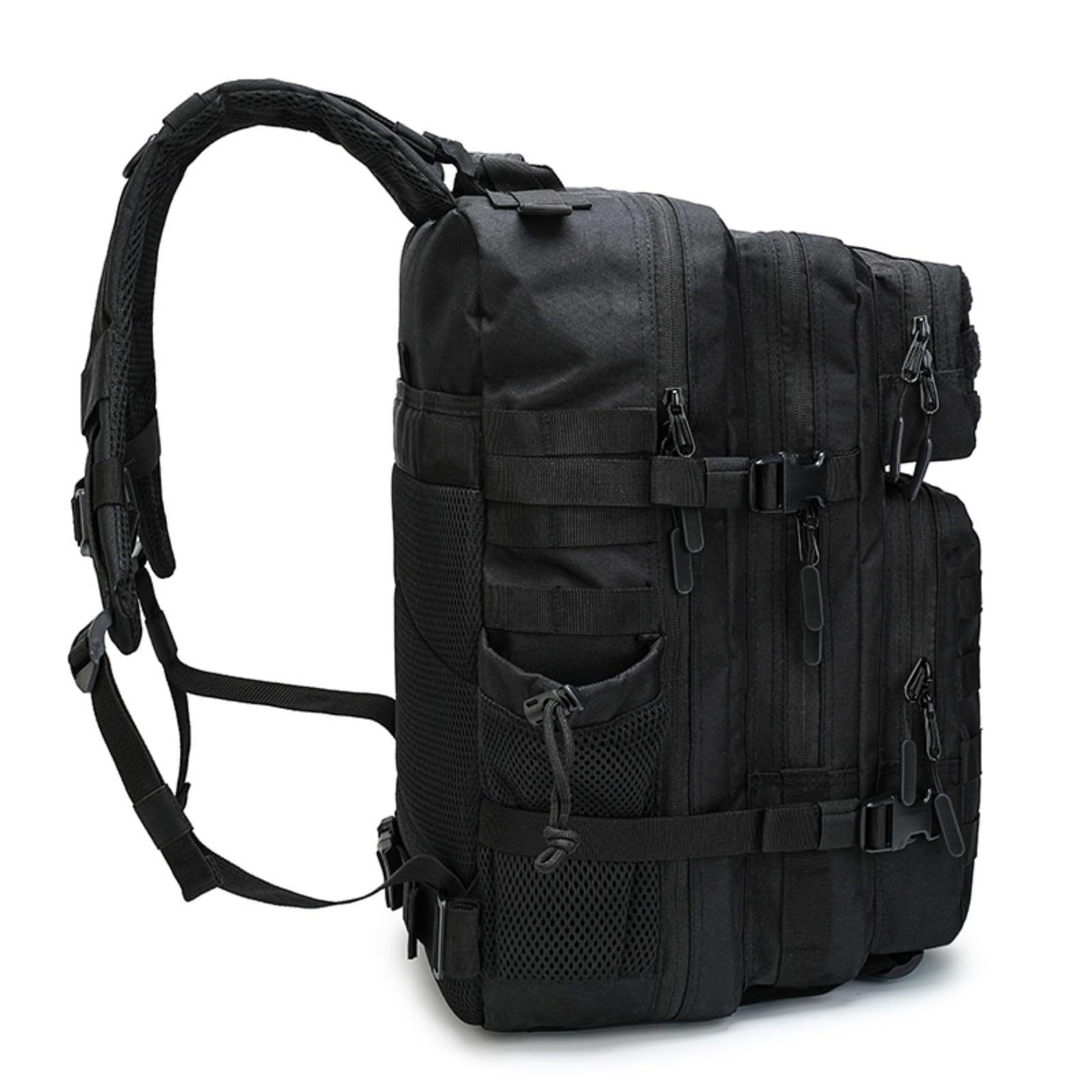 SEYATULH Mochila Tactica Militar 45L-Sistema MOLLE Viaje Senderismo Gimnasio-Hombres Mujeres(Negro)