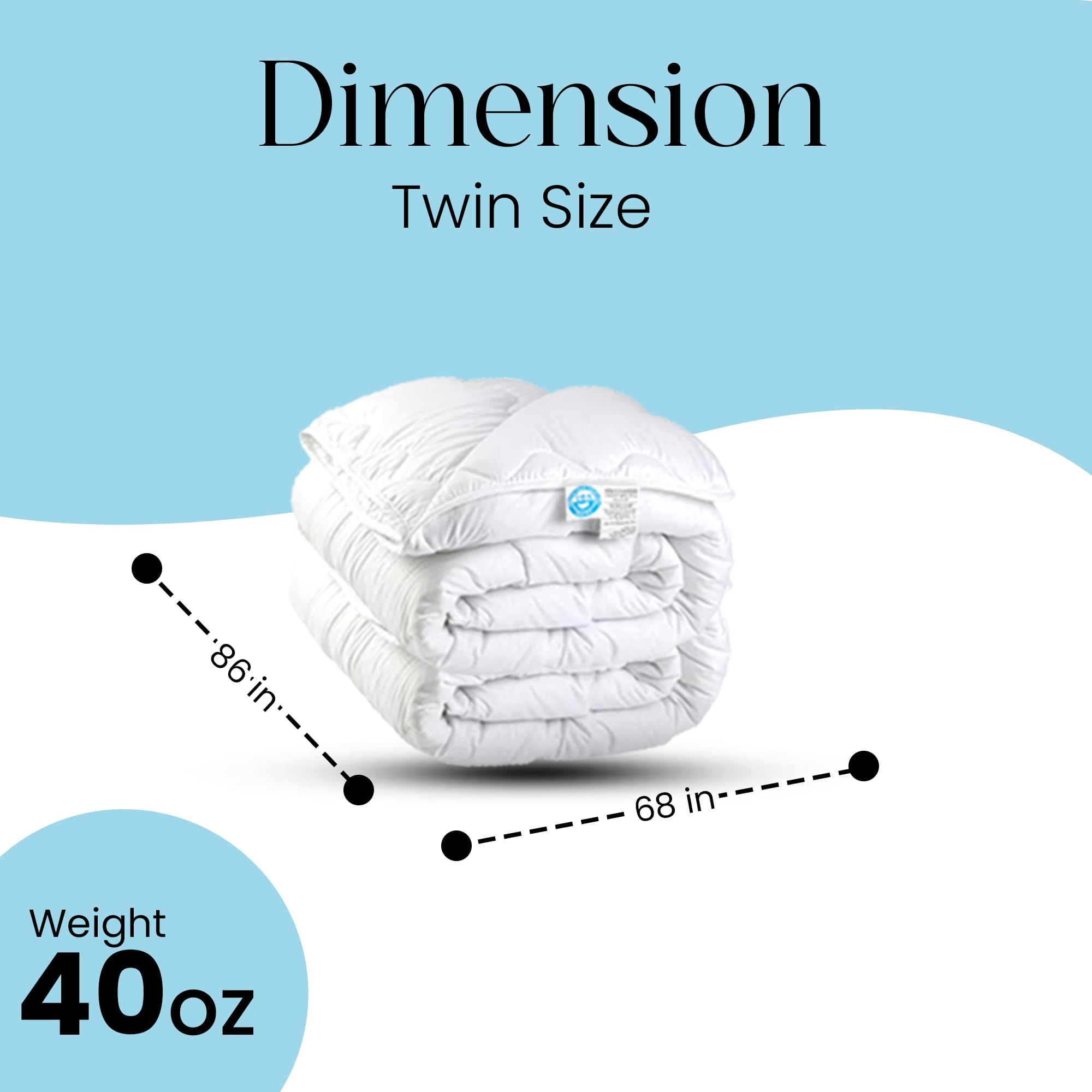 East Coast Bedding Cozy Dream Goose Down and Feather Comforter - Twin Size 68x86 Inch - Cooling Feathers Down Duvet for All Season - 100% Organic Cotton White - 40 oz