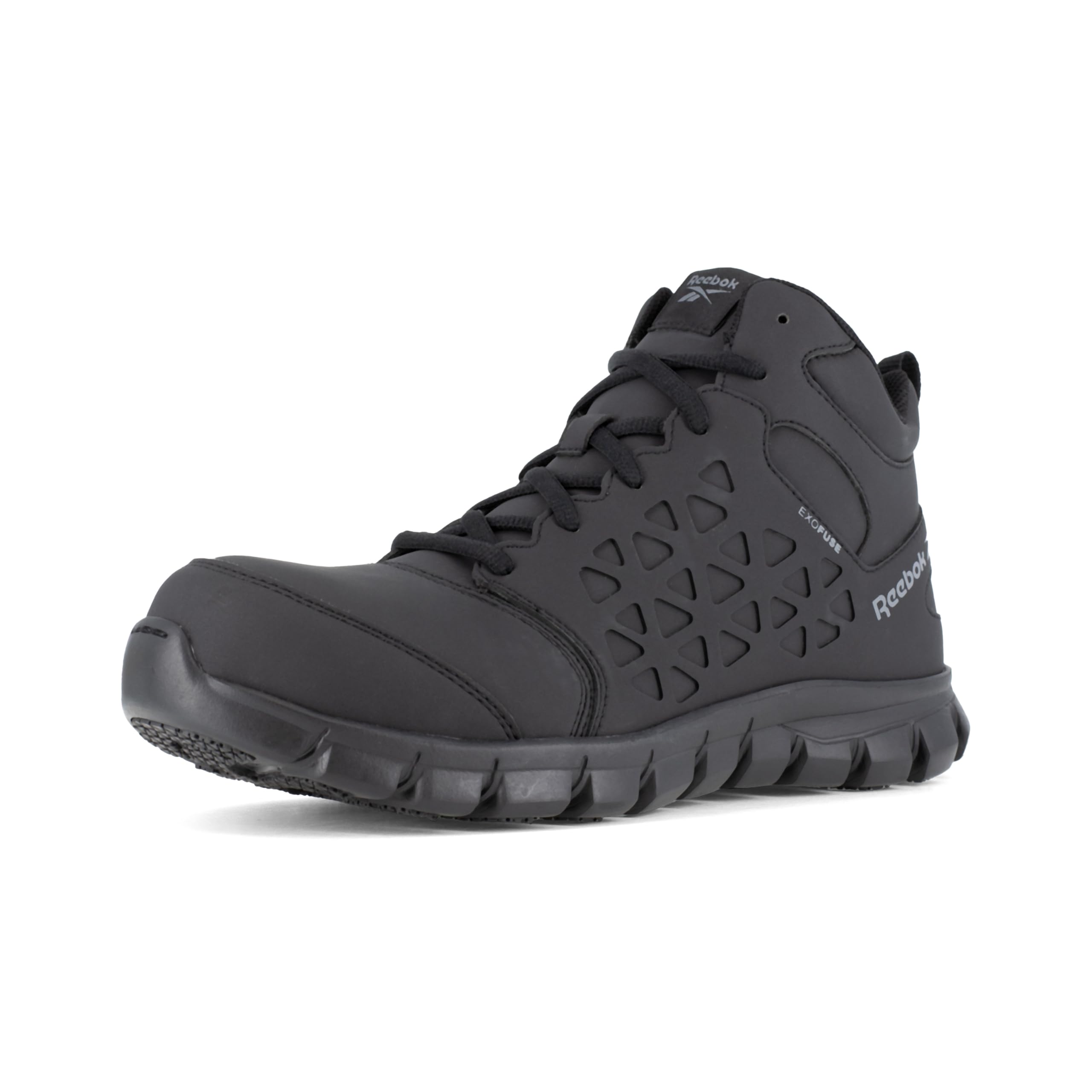 Photo 1 of **HEAVILY USED*** Reebok Work Men's Sublite Cushion Work Black and Gray Composite Toe Boots SIZE 9 WOMENS/ 11 MENS