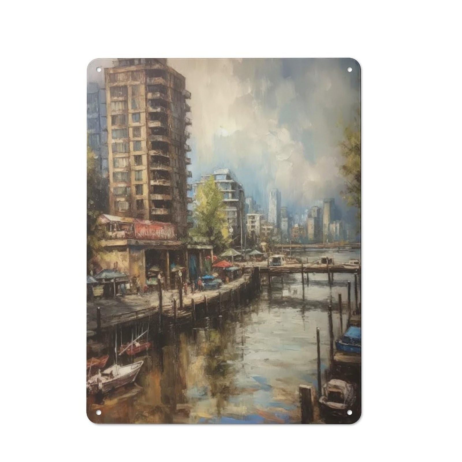 Junmoney Vancouver Charm Canada Industrial-Style Metal Plaque 40X30cm For Hallway Wall, A Winter Wall Decor Update For Hallway Decor Lovers