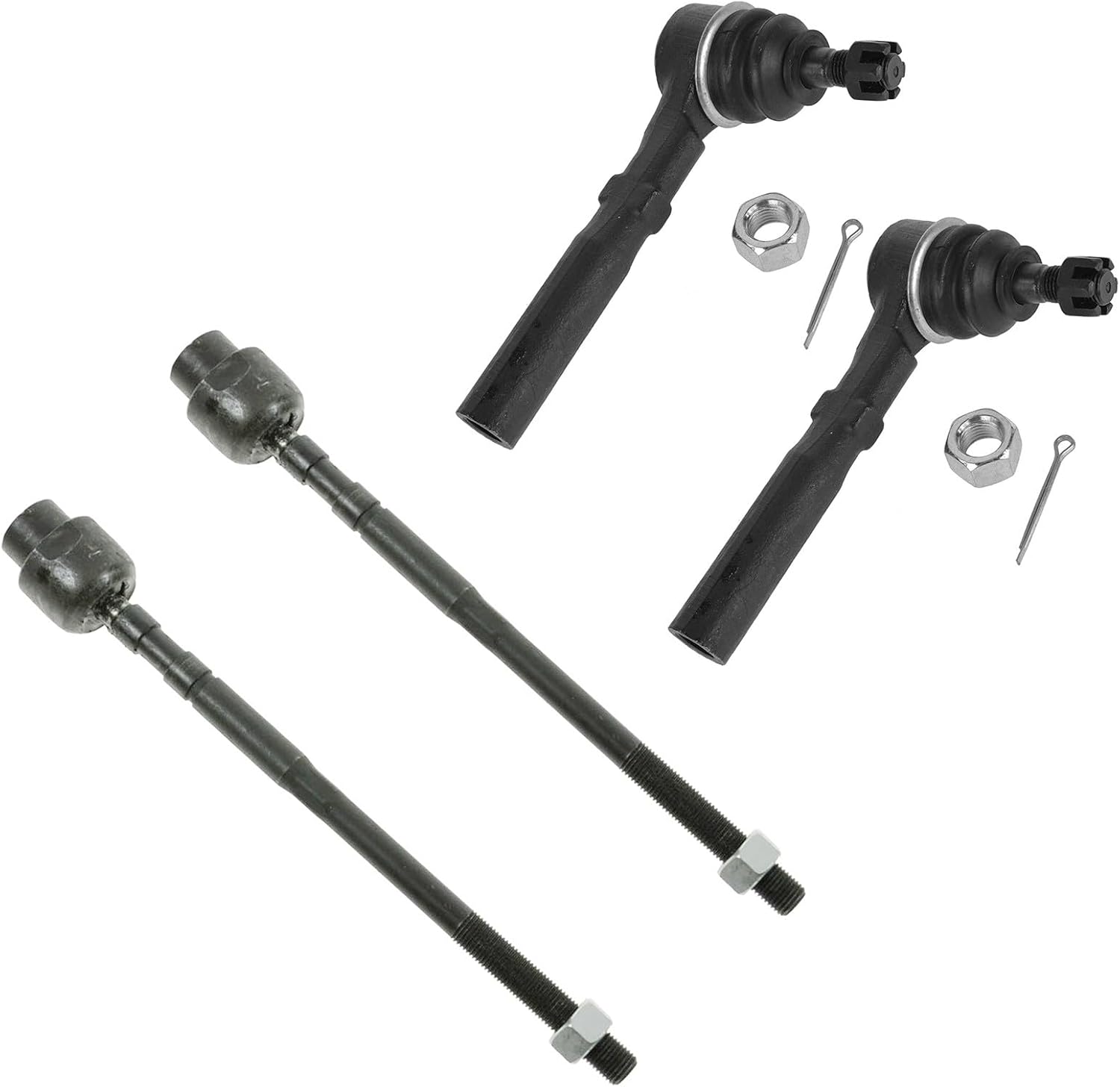 Front Inner and Outer Tie Rod Set 4 Piece Compatible with 1995-2005 Chevrolet Cavalier 95-05 Pontiac Sunfire