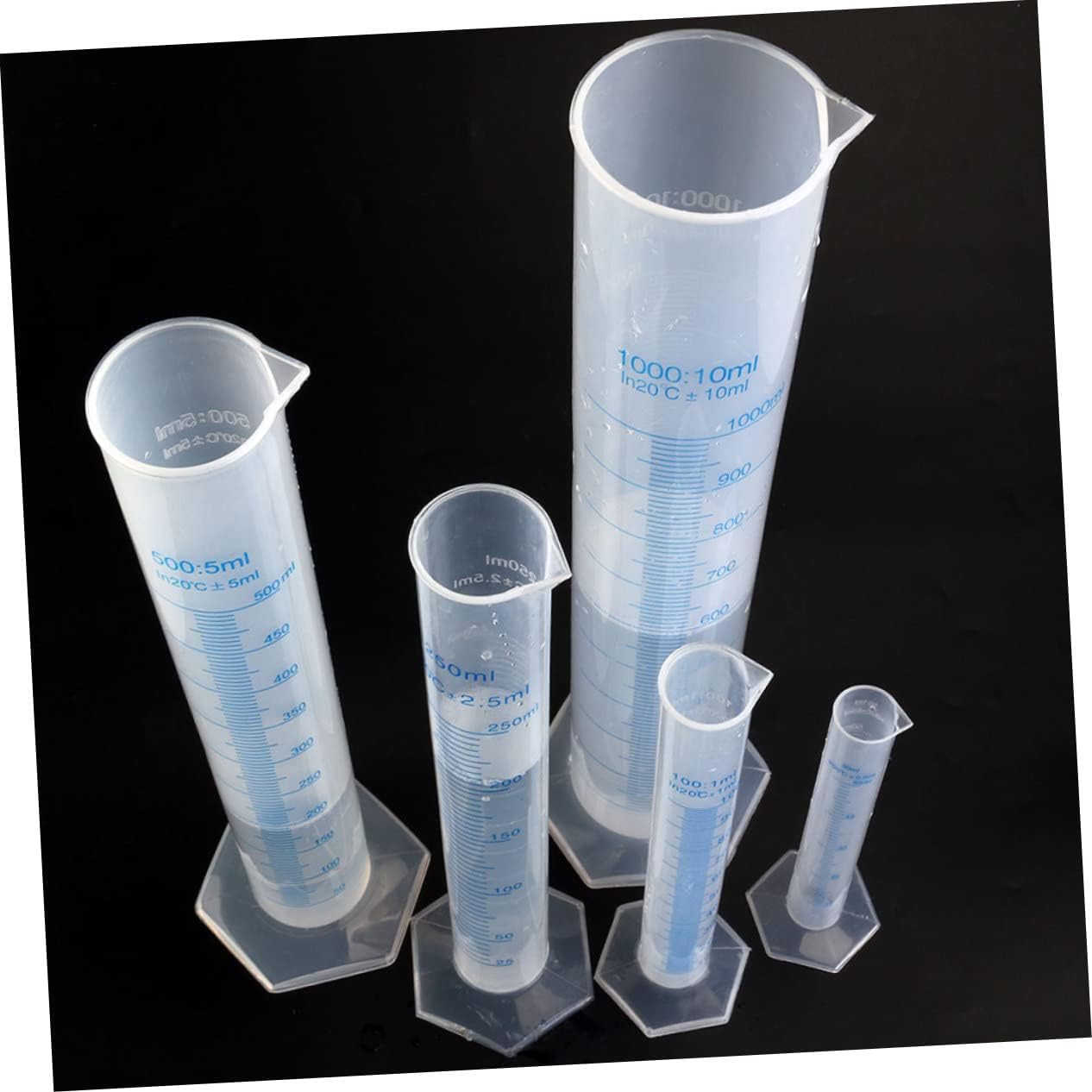 5pcs Test Graduated Cylinder Tubes Measuring Graduated Cylinder Chemistry Experiment Milliliter Lab Cylinder Graduated Cylinder Measures Cylinder Small Round Lab Plastic