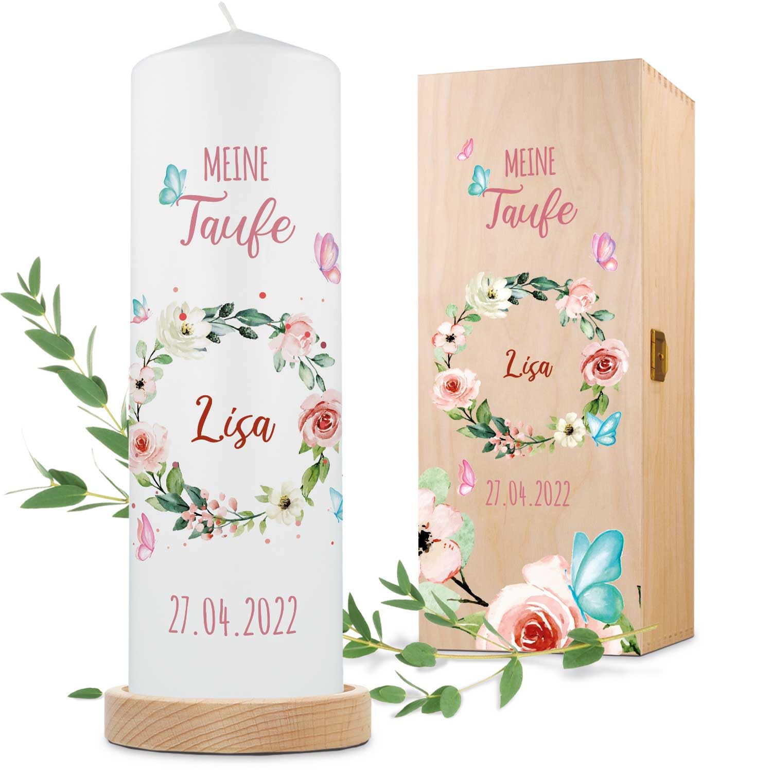 Candela battesimo stampata brillante, regalo personalizzato per ragazze e ragazzi, alta qualità 25080
