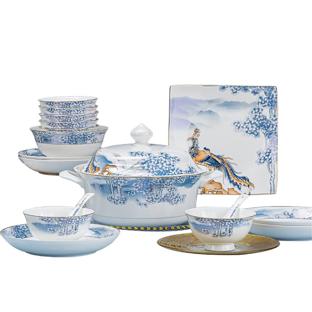 i biały porcelanowy zestaw naczyń z porcelany kostnej, miski ceramiczne, talerze, łyżki, komplet, miski ceramiczne