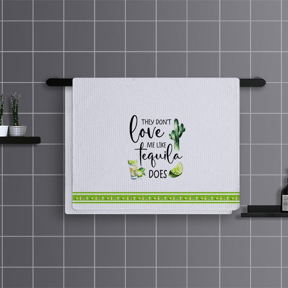 Trapos Cocina Limón Verde Cactus Paños de Cocina Suaves y Absorbentes Paños Cocina Reutilizables Trapos de Cocina para Secar Toallas Lavable Toallas de Barra Juego de 4 (40x60cm)