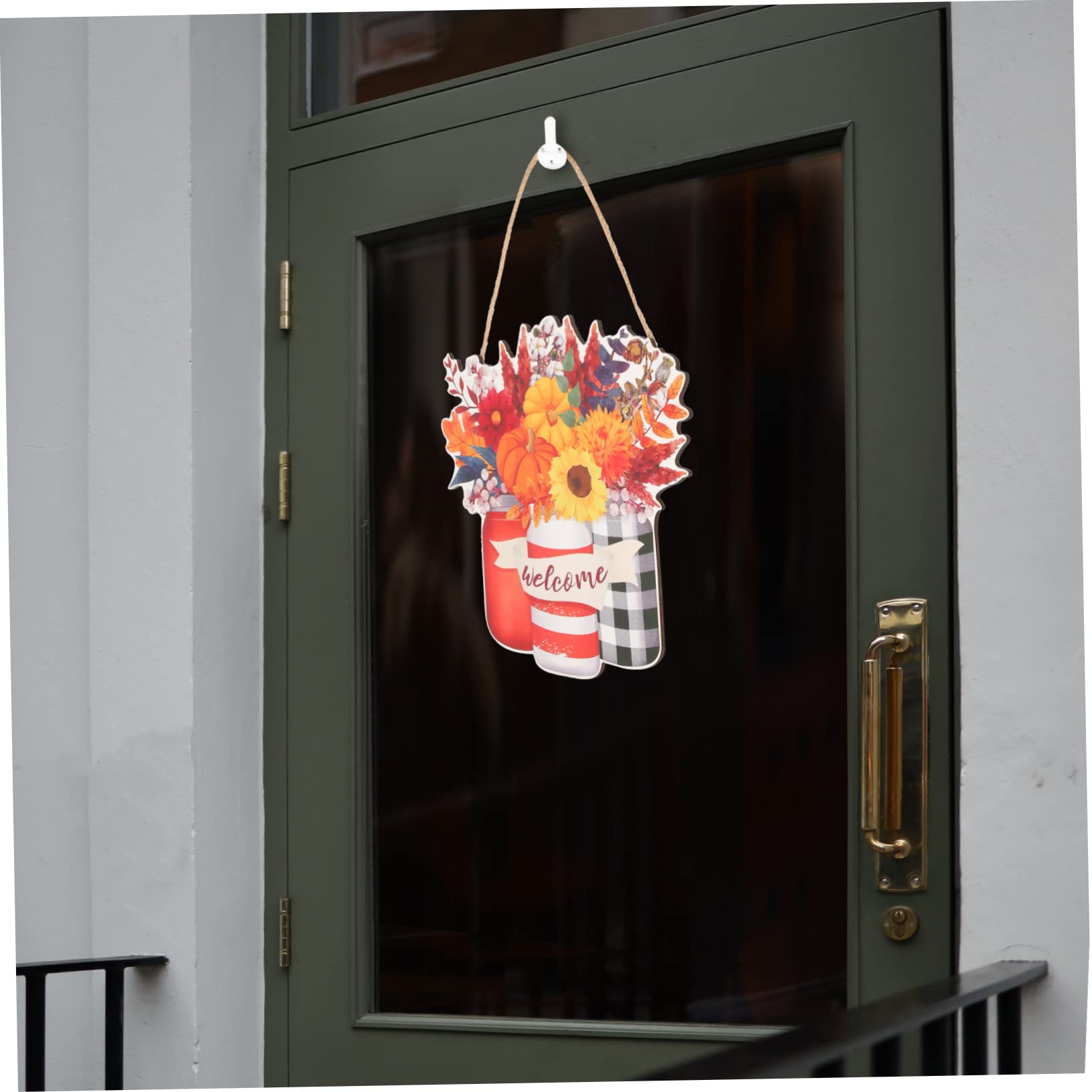 Alipis 2 Letreros Festivos para Puerta de Tarro de Cristal Decoración Navideña para Exteriores Letrero a para Fiesta de Navidad.