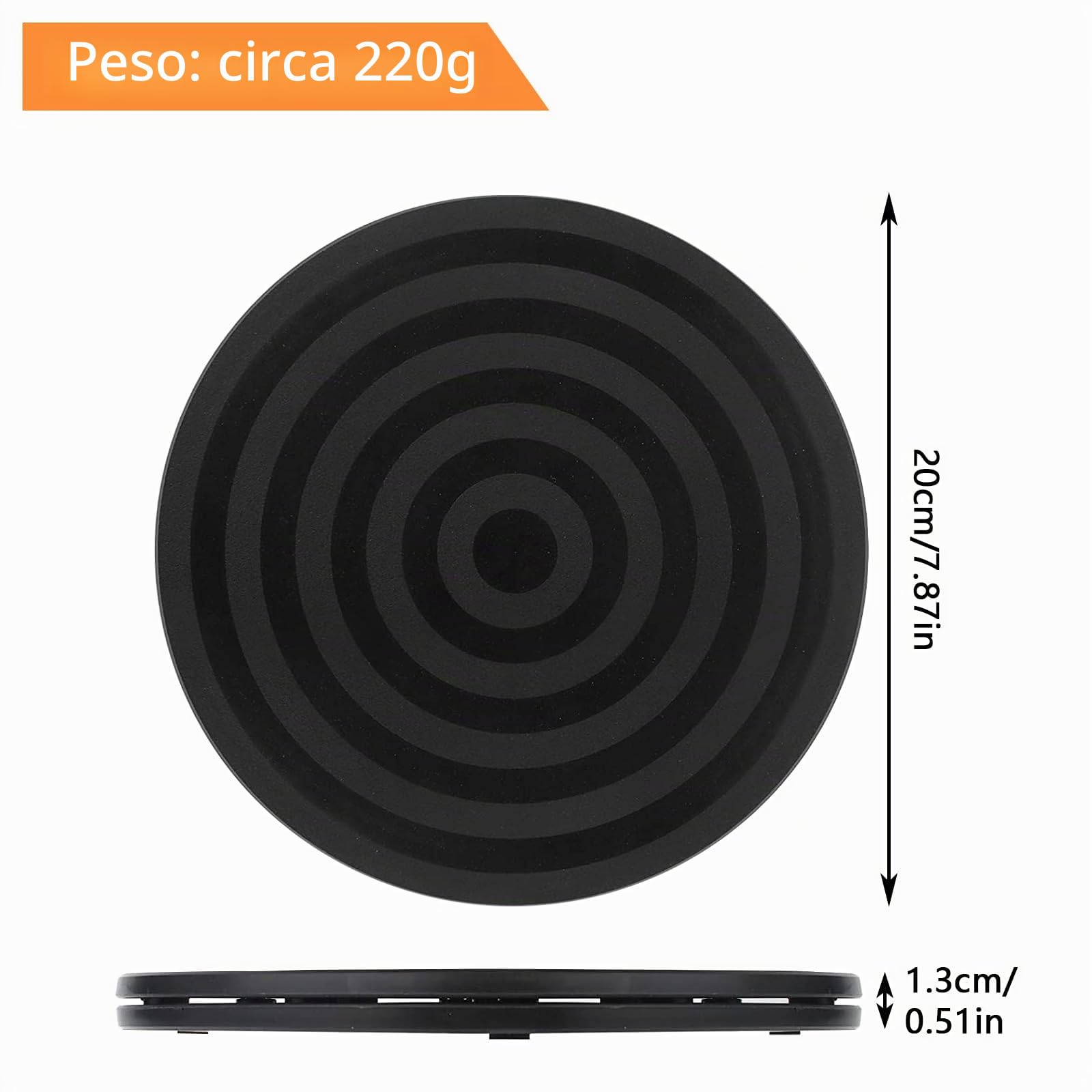 Supporto Girevole di 360° 20CM Base Rotante Cuscinetti Sfera in Acciaio Supporto Girevole Base Rotante per TV,Monitor Multiuso Giradischi Piatto Heavy Duty Stand