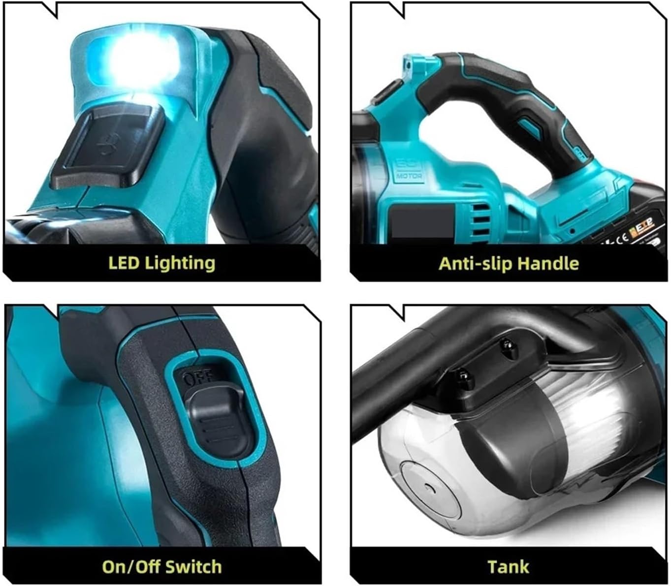 Vacuum Cleaner Cordless Portable Efficient Household Industrial Construction Clean Tools 18V Battery(Without Battery)