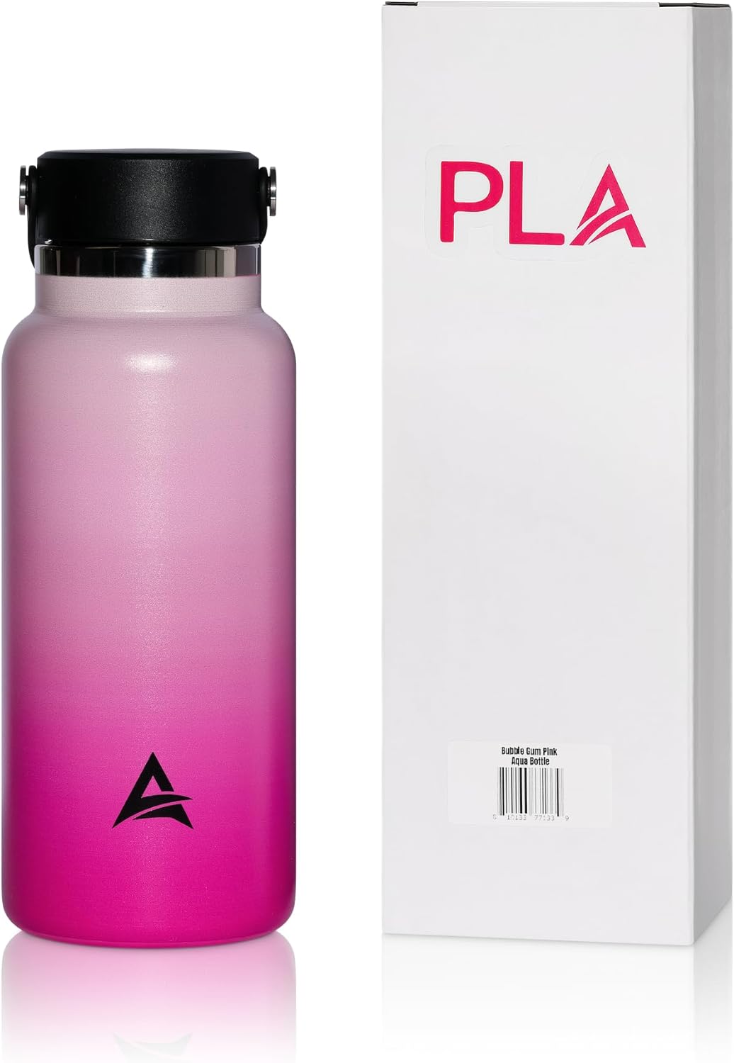 PLA Aqua Bottle 32 oz | Bubblegum Pink Ombre | Vacuum Insulated | Stainless Steel Water Bottle | Leak Proof | Reusable with Lid | Wide Mouth Water Bottle | Sport | Travel | Hot & Cold