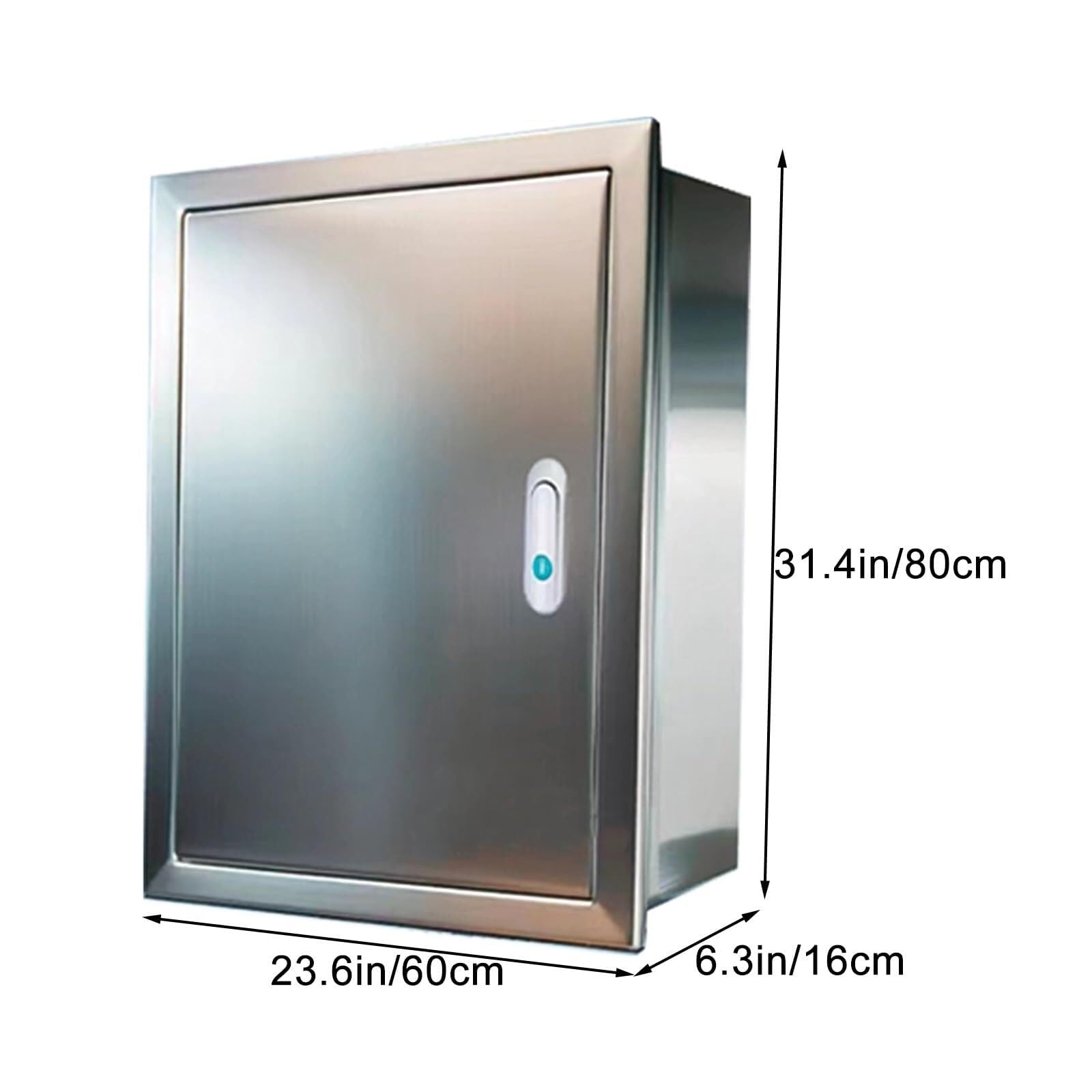 Unterputz Schaltschrank Edelstahl – Bündig Montiertes Gehäuse, Lasergeschnitten & Verschweißt, IP65, Für Gewerbe & Privat(80x60x16cm/31.4x23.6x6.3in)
