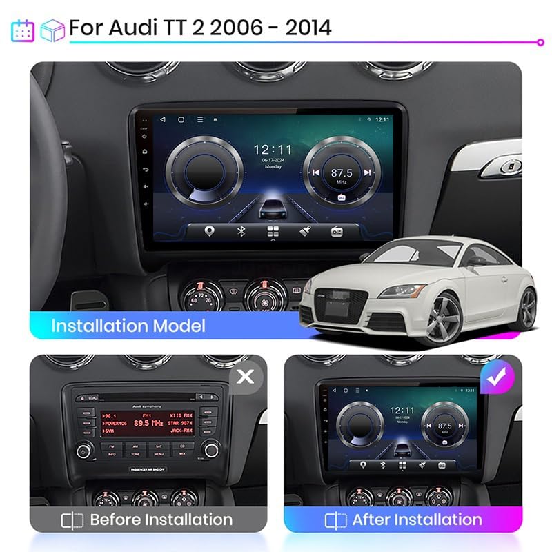 Pantalla táctil Android para viajar conectado en tu Audi TT 2 de 2006 a 2014 2