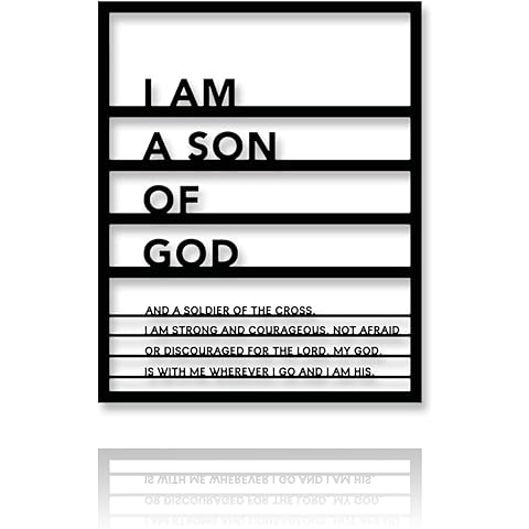Metal Teen Boy Room Wall Decor I Am a Son of God Wall Art Sign for Boys Bedroom Pla...