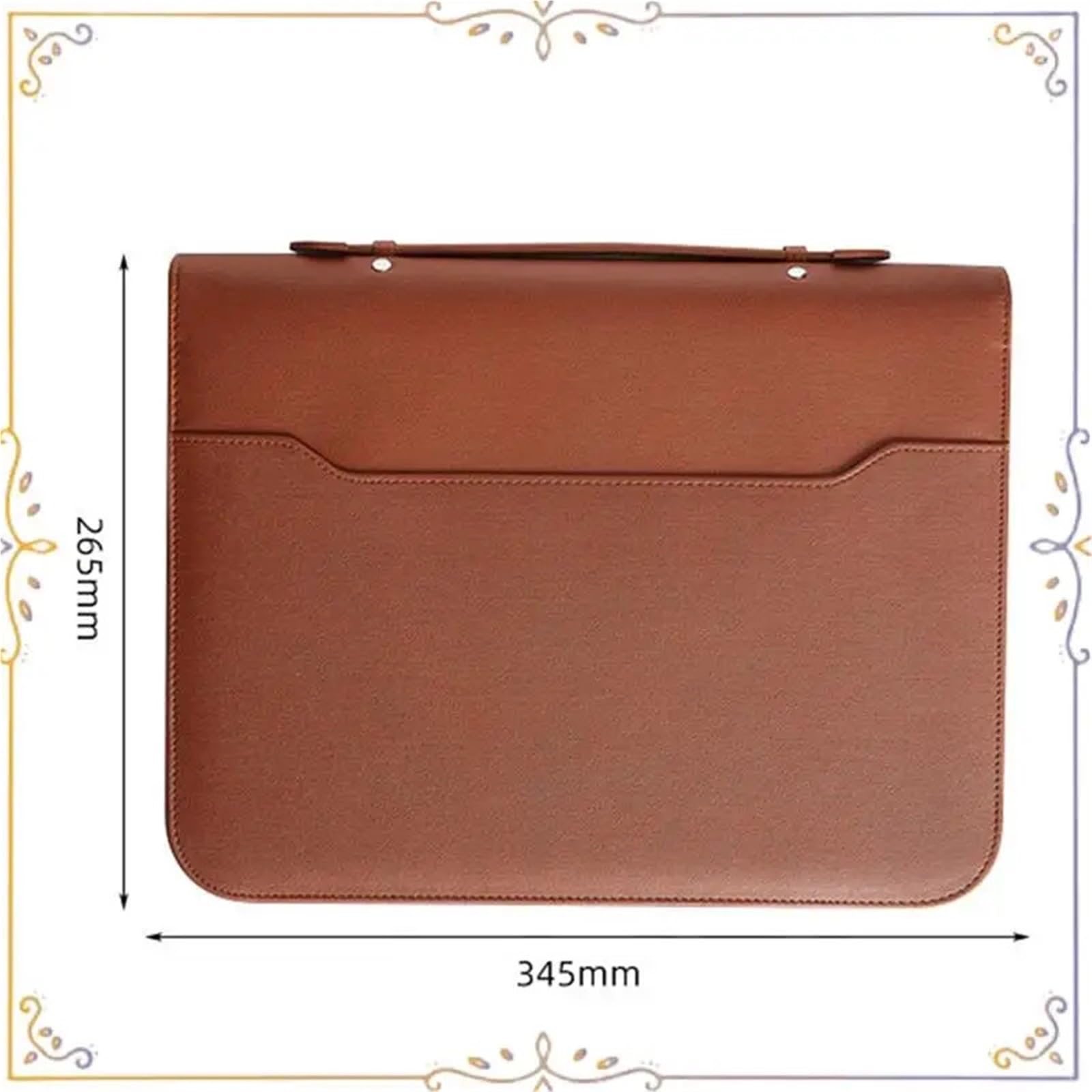 Portadocumenti in Pelle Organizzatore for portafoglio con cerniera, raccoglitore in pelle Padfolio, professionale for affari, for documenti