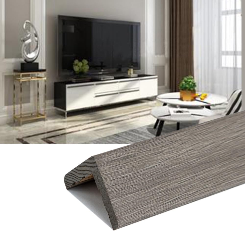 Perfil Protector De Esquinas De Aleación De Madera, 80/100/120cm, Perfil Ángulo, Perfil Borde De Escalera, Protección De Cantos para Paredes Casa Cocina Oficina(Jazz Gray,120cm/48'')