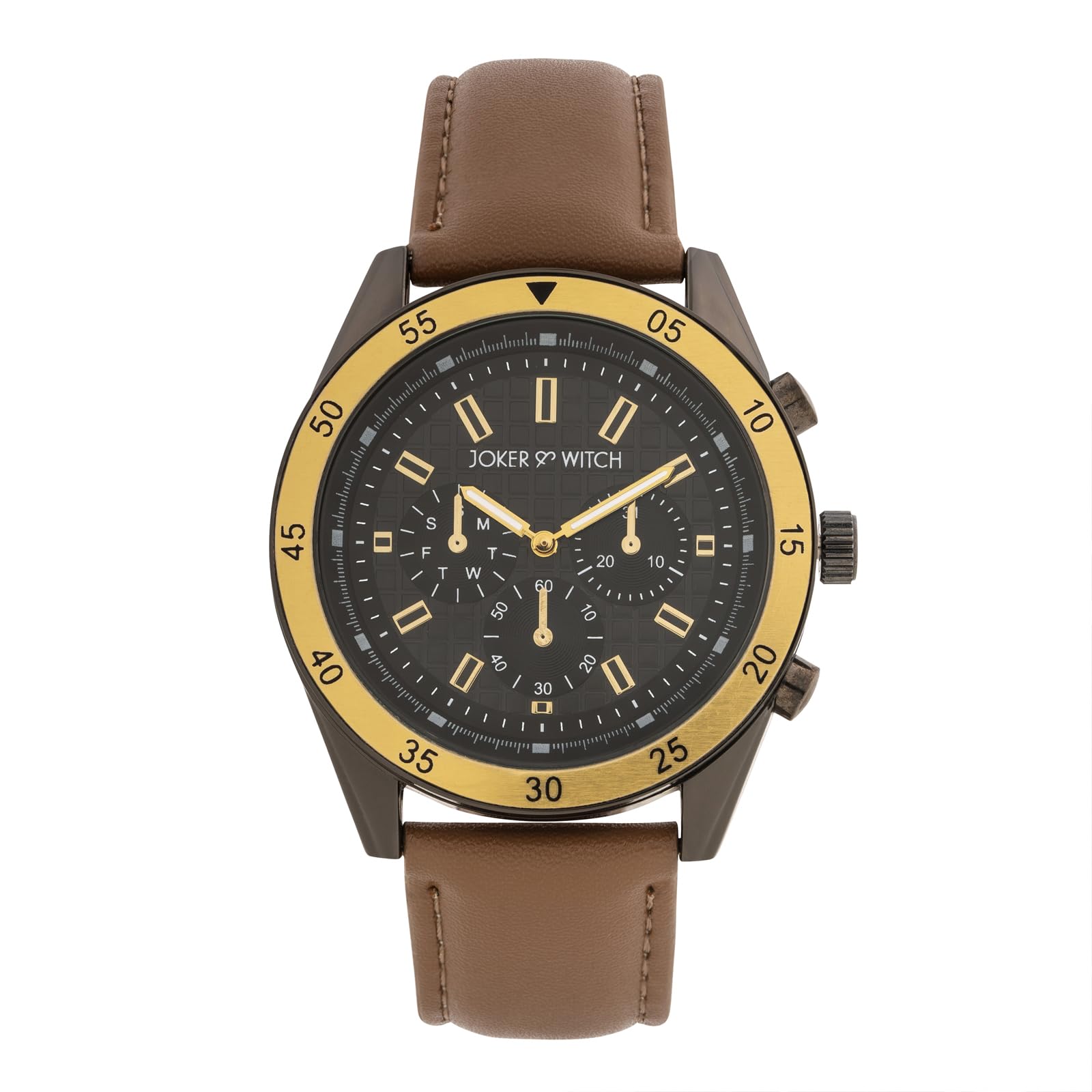 Cobalt 44mm Charcoal Hydraulic Dial Brown PU Leather Strap for Men-image-36