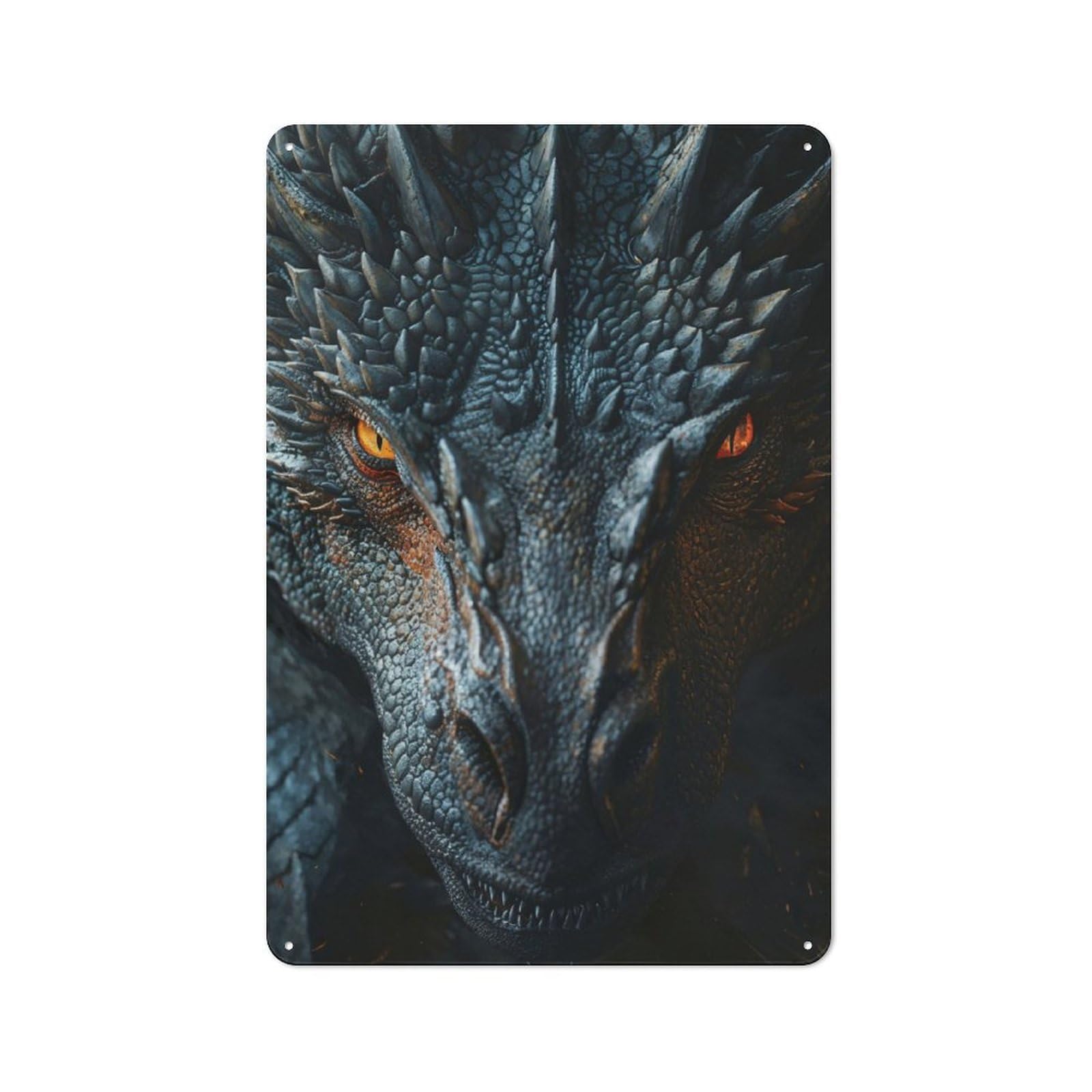 Junmoney Black Dragons Wrath 30X20cm Retro Metal Sign With For Café Or Restaurant, For Collectors Decorating Cafés And Restaurants
