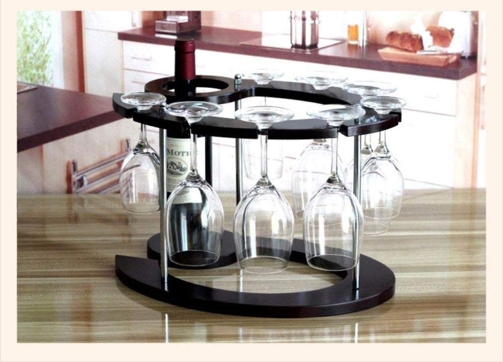 LJNYF Home Wine Holder, Wine Upside Down The Topper Stand Hangs Red Wine Rack Decoration Continental Wood Creative Wine Display Stand Multifunction