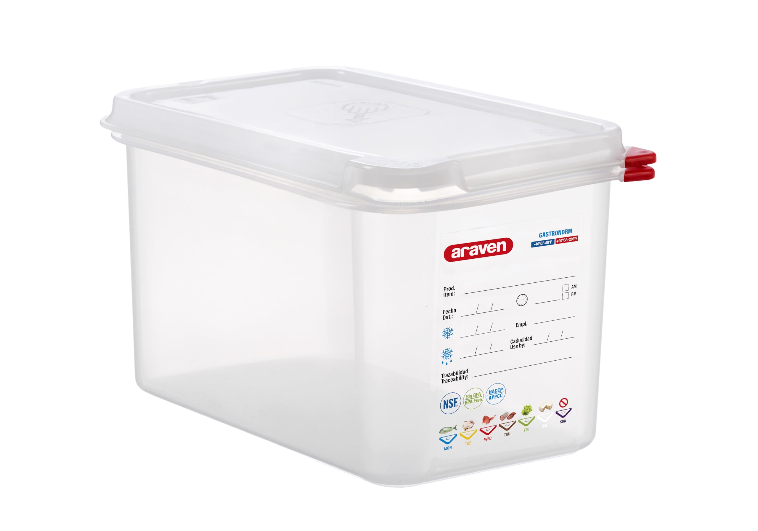Hermetic Container Gastronorm 1/4 In Polypropylene H. 15 Cm Araven - Basin