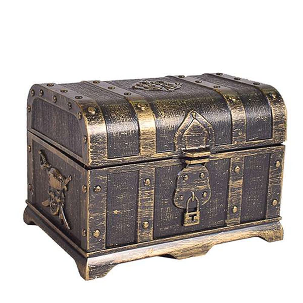 CTRLZS Pirate Treasure Chest Decorative Treasure Chest Keepsake Jewelry Box Plastic Toy Treasure Boxes Party Decor Large Size B