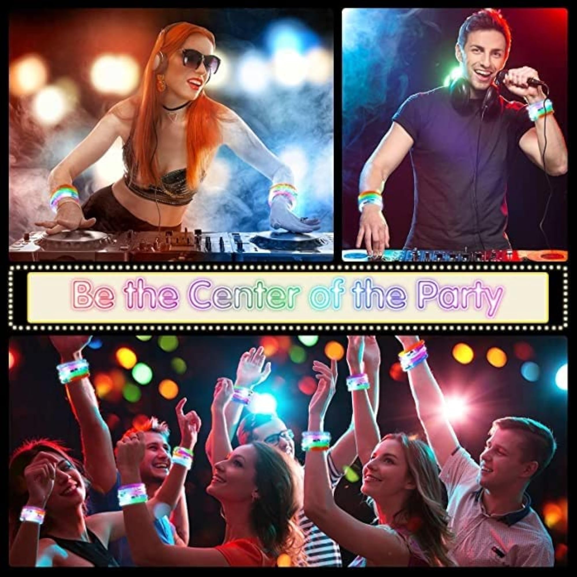 Neon LED Bangles for Parties - Pack of 2