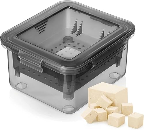 Miniatura 1 de Prensa de tofu - Prensa de tofu apta para lavavajillas, colador de alimentos veganos, tofu de seda a máquina de tofu extra firme (gris)