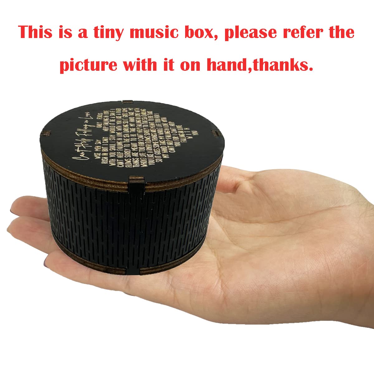 Boîte à Musique En Bois Vintage Avec Manivelle Gravée Au Laser « Can't Help Falling In Love » - Cadeau Pour Amoureux, Petite Amie, Petit Ami, épouse