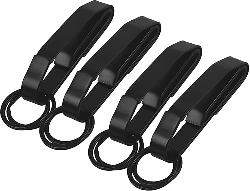 Paquete de 4 llaveros para cinturón de servicio, clips de llaves de acero inoxidable para cinturón con 8 llaveros tácticos, ideal para policía,
