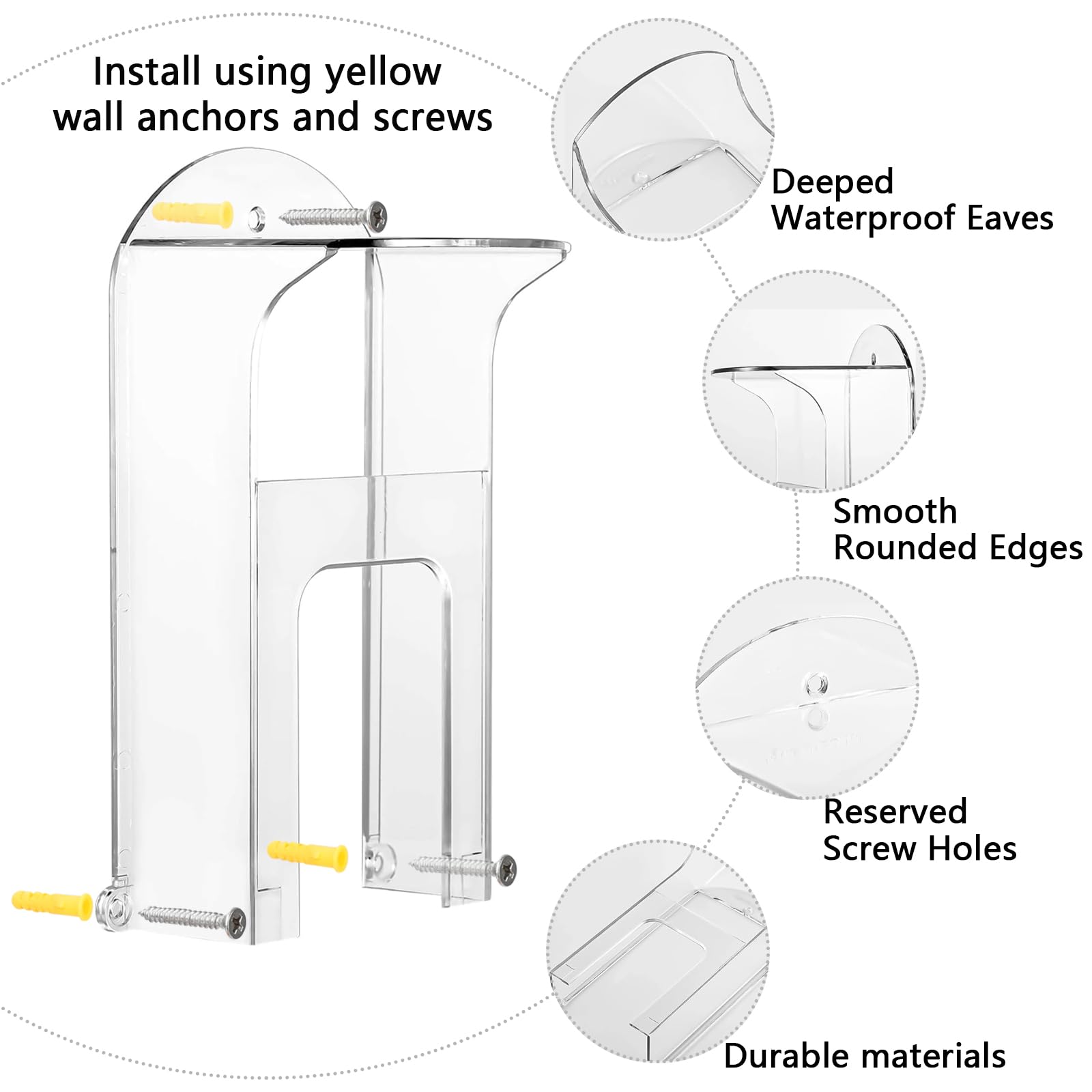 TEKCAM Doorbell Rain Cover Compatible with Ring 1st 2nd Generation 3+ Plus/Blink/Google Nest/Eufy Smart Video Doorbell, Transparent Rain Cover Weather Protection Waterproof Protector Shield - Image 4