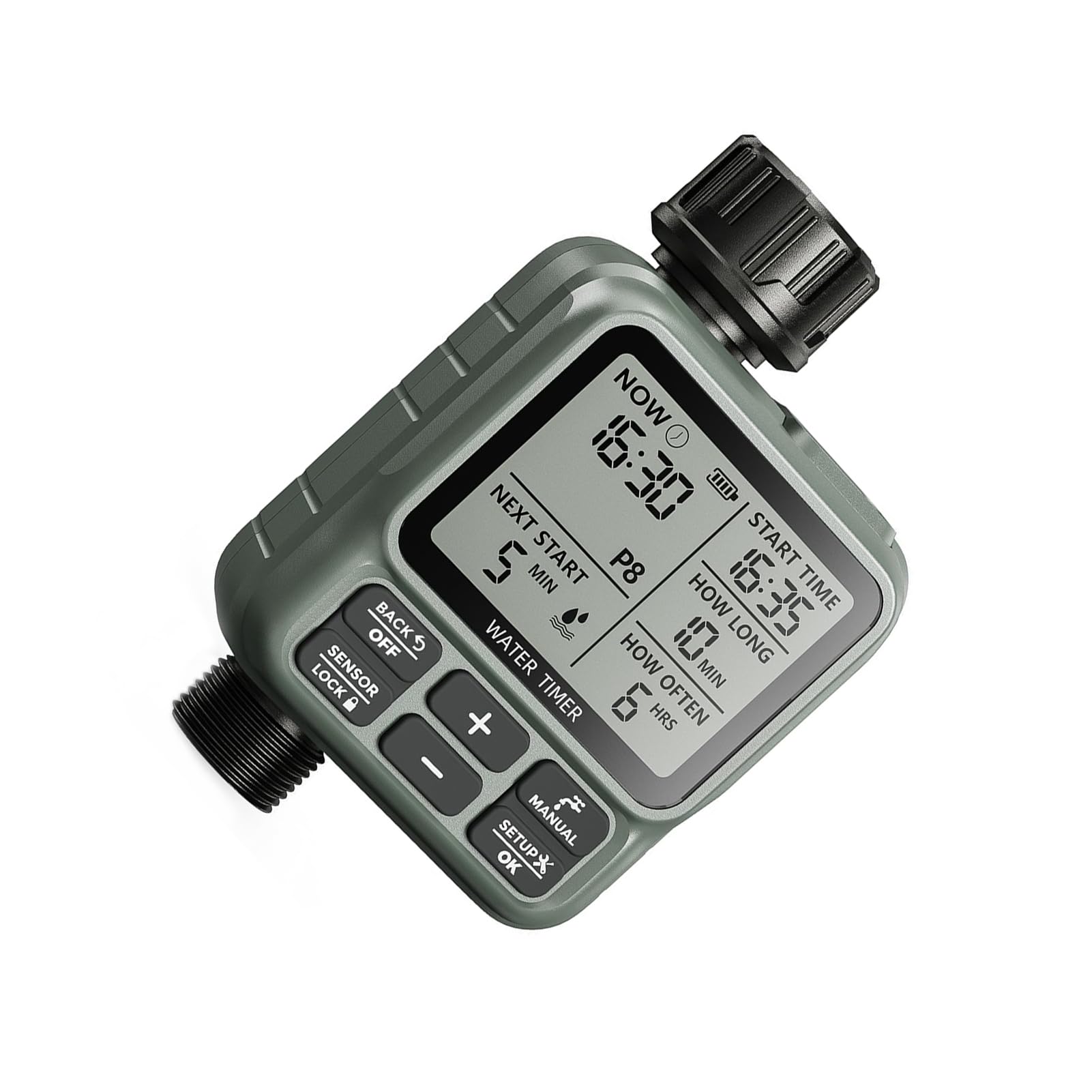 Timer per Tubo dell'acqua, Timer per Irrigazione Automatica Programmabile, modalità di Ritardo Pioggia, Ampio Display LCD per Serra da Giardino