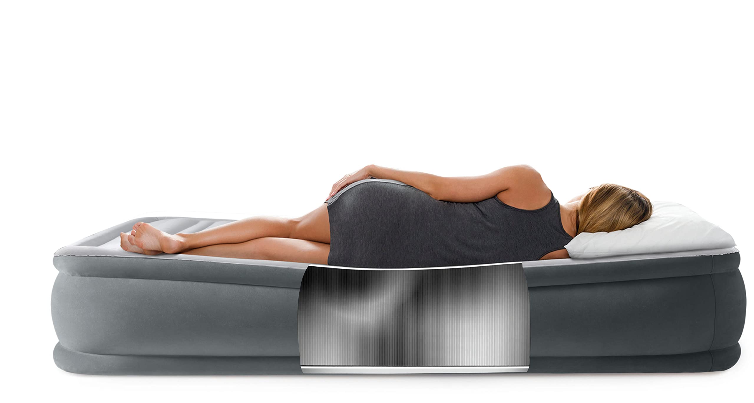 Intex 67766ND - Materasso Dura-Beam Comfort Plush Singolo con Pompa Elettrica Incorporata, 99x191x33 cm