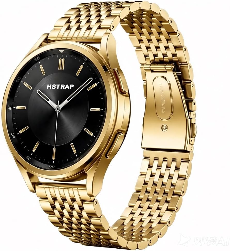 Stainless Steel Watch Bands Compatible with Samsung Galaxy Watch 7 6 5 4 FE Band 40mm 44m, Galaxy Watch 5 Pro Band 45mm/Watch 6 4 Classic 43mm 47mm 46mm 42mm, 20mm 9 Bead Mesh Metal Wristbands Women Men