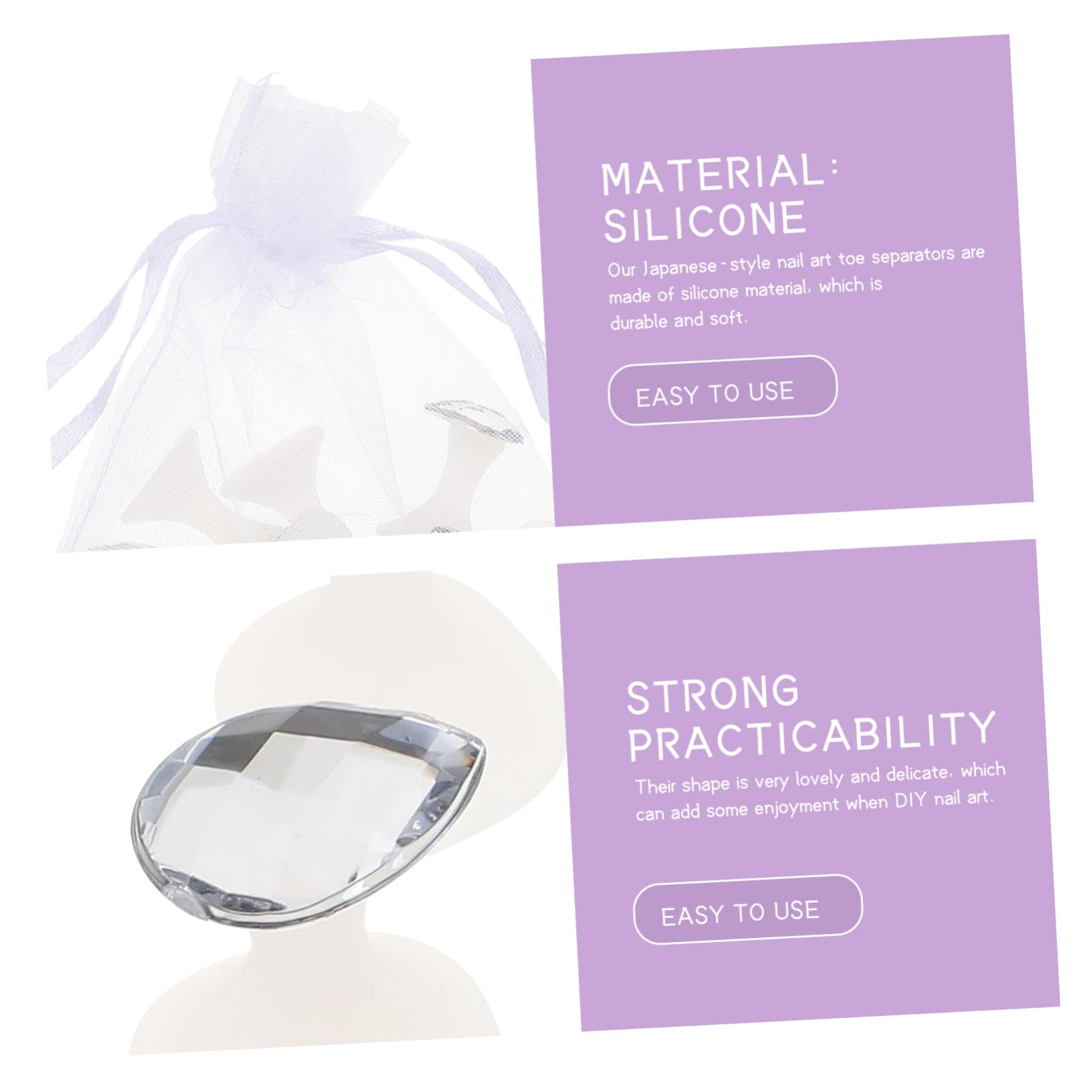 LIFKOME Professional Manicure Toe Separators 16pcs Toe Corrector for Relief Proper Alignment