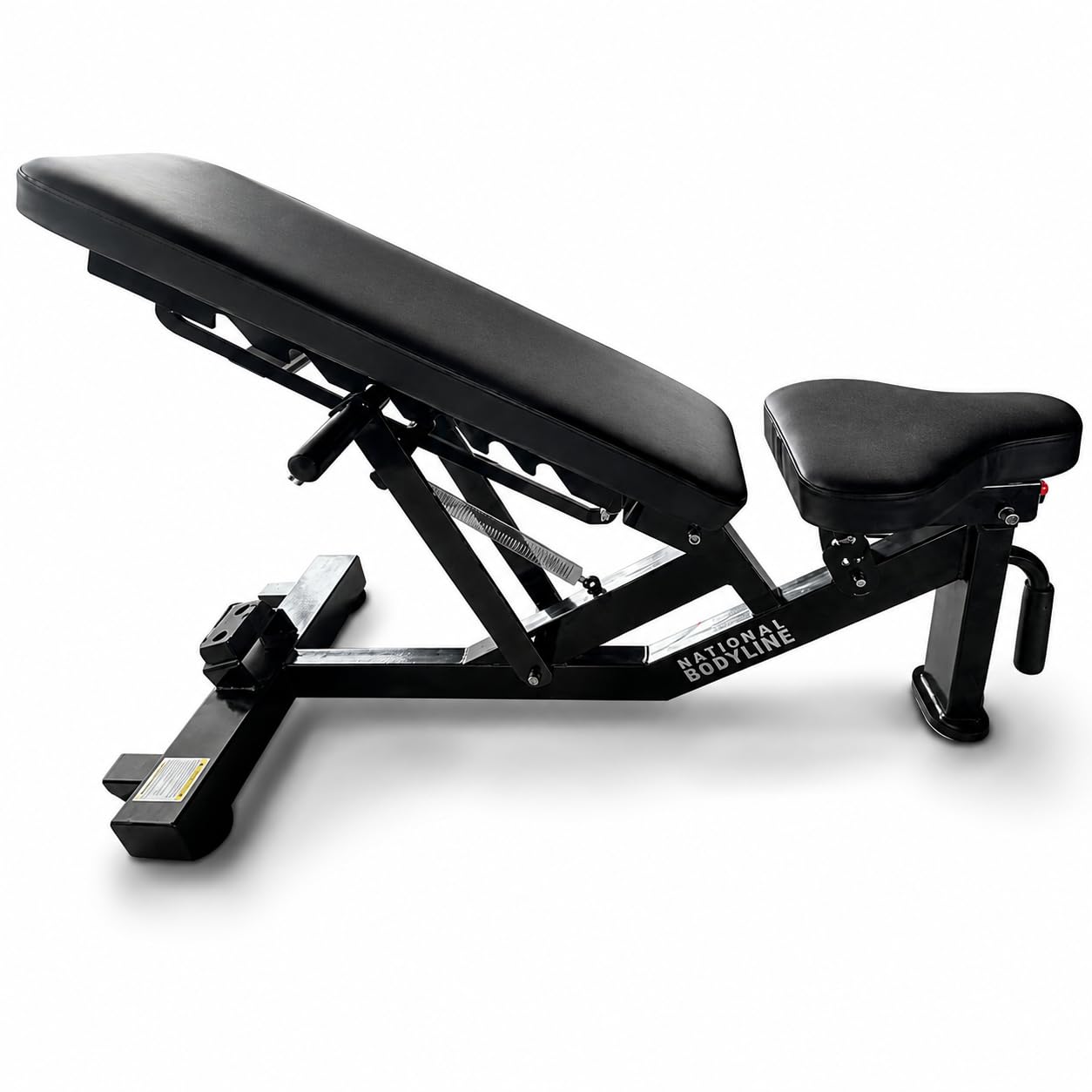 National Bodyline Adjustable Weight Bench for Home Gym and Commercial Gym, Multi Position Incline Flat Exercise Bench, Heavy Duty Steel Strength Training Bench with High Density Cushion, Black-image-44
