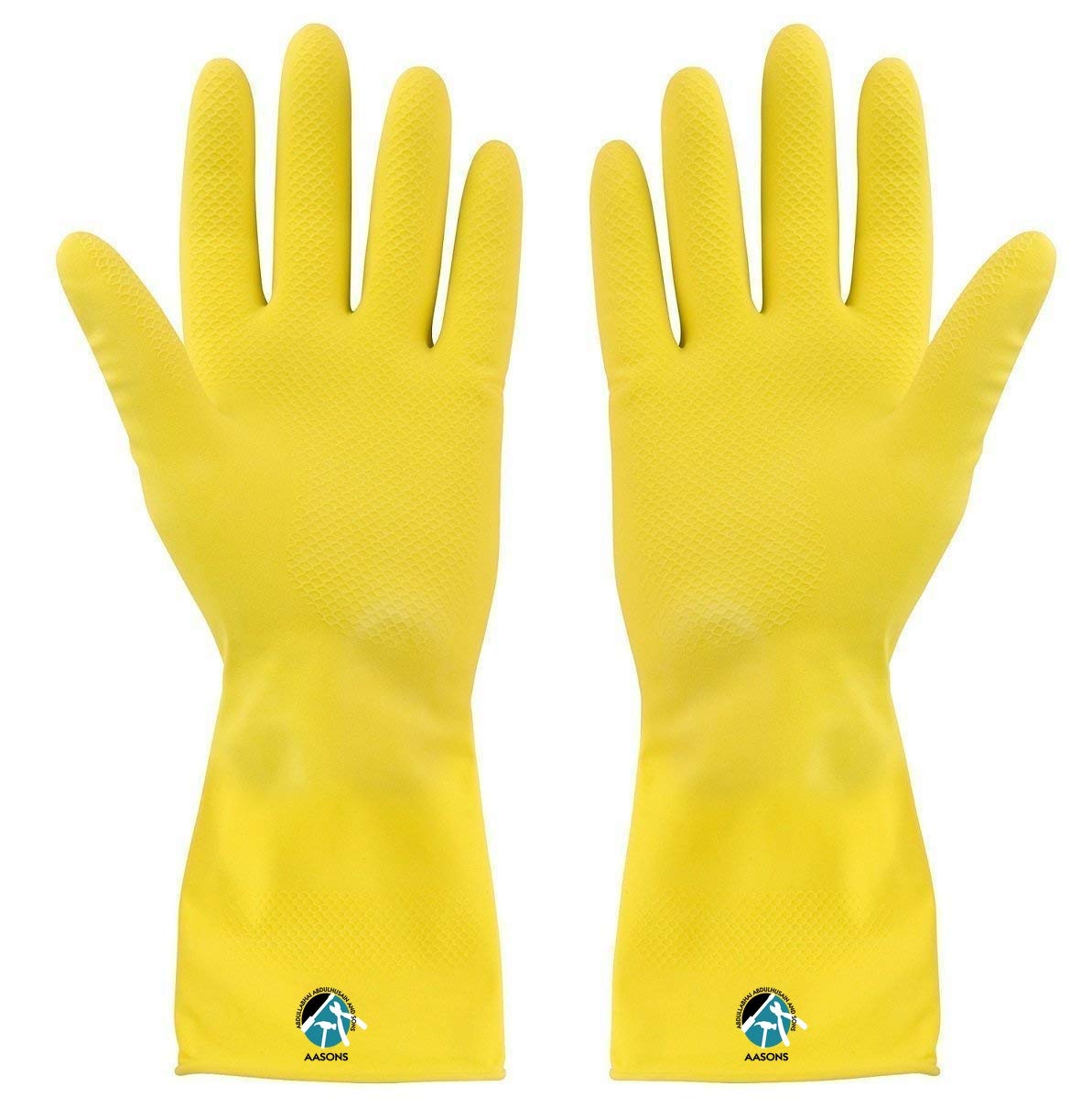 Tools-4-All Clean and Clever Flocklined Rubber Hand Gloves (Yellow, 4921) - Set of 3 Pairs