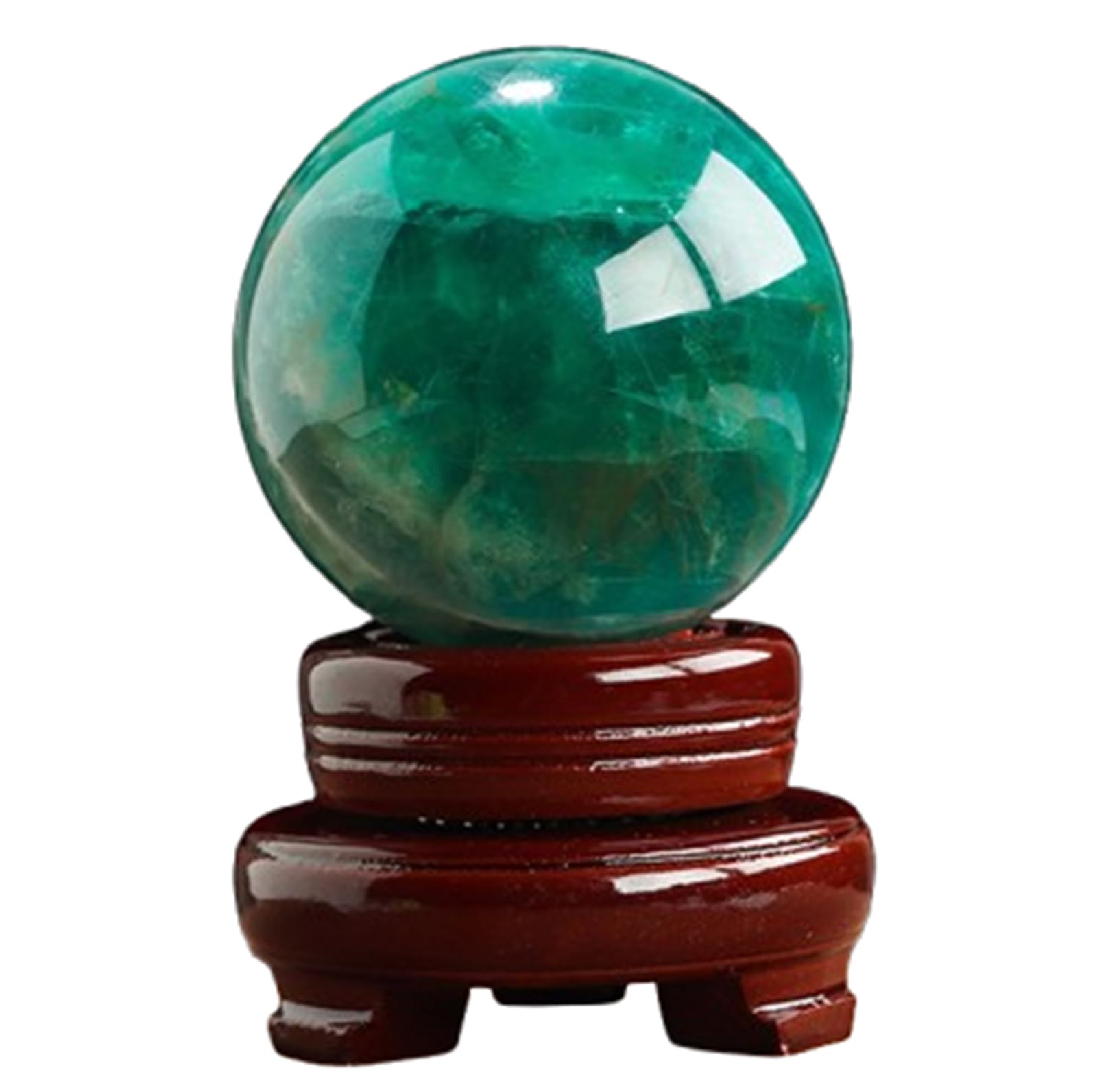 RVBLRDSE Decorative Green Fluorite Crystal Ball, Stone Sphere with Stand, Figurines Ornaments for Home Office Desk Decoration,10cm/3.9in Gemstone Stone