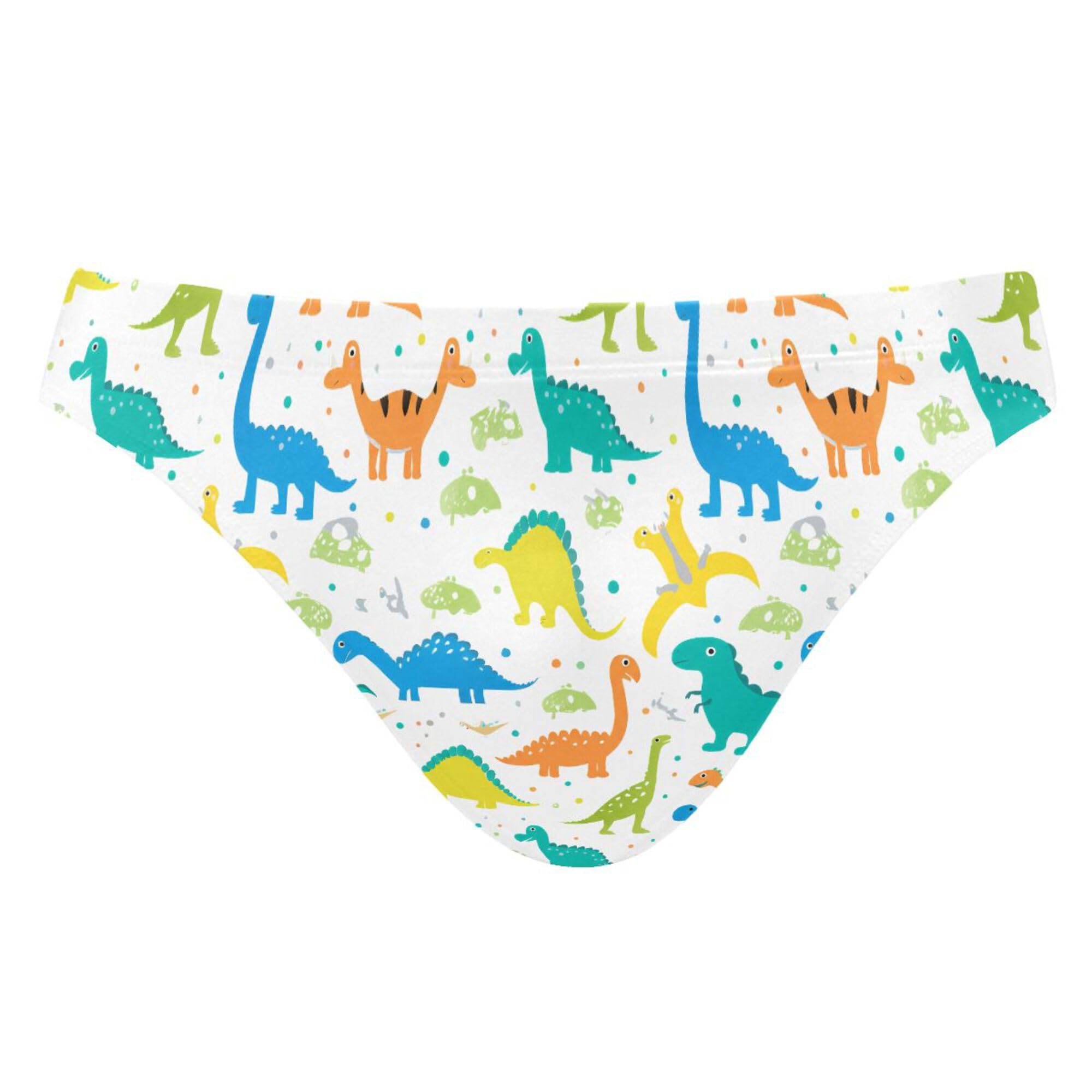 Cute Dinosaur Mens Swimwear Swim Briefs Bikini Swimsuit for Summer Beach L B0404078