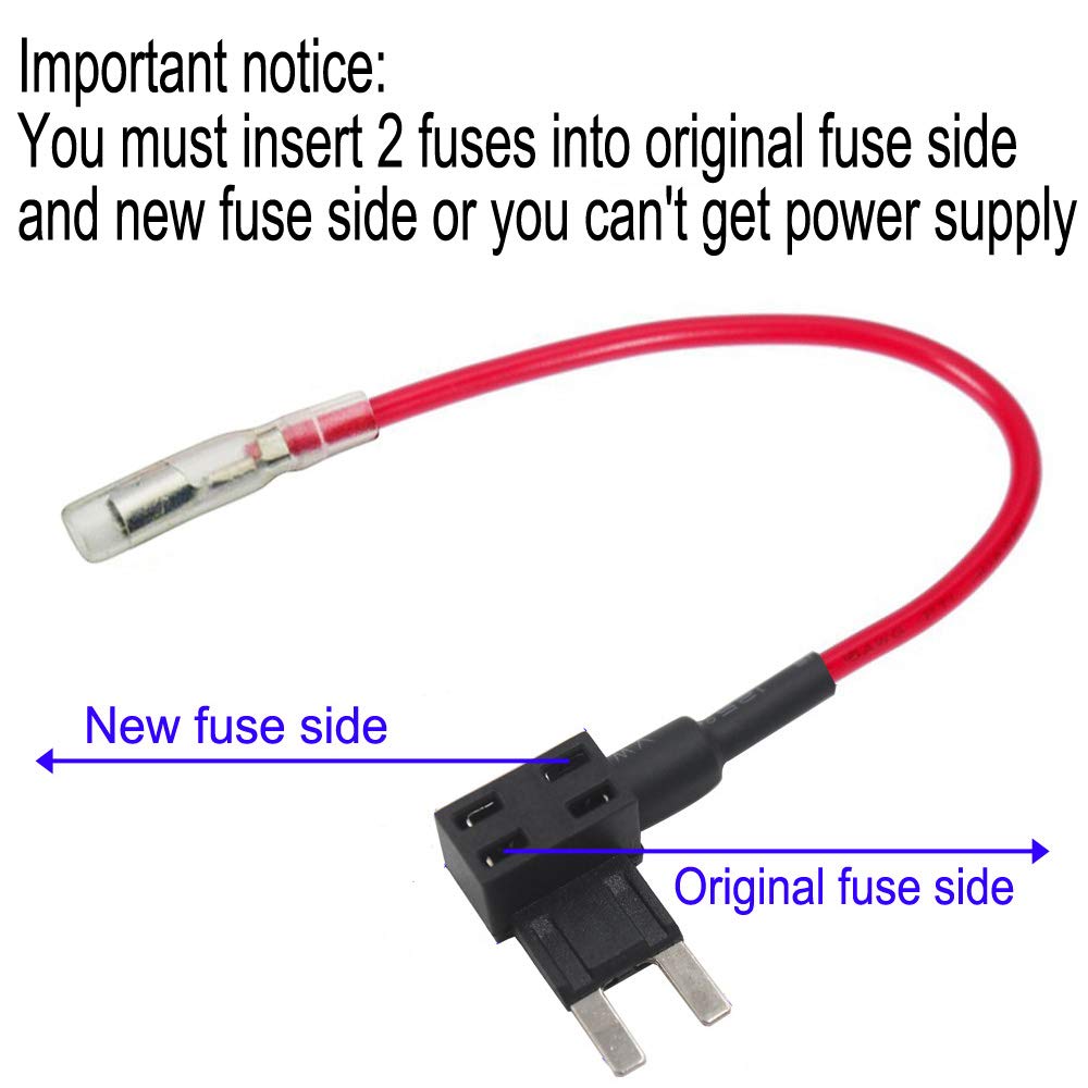Gebildet 12V-24V Portafusibili ATM a Lama con 16AWG Filo, Piccolo Dimensioni ADD-a-Circuit Fusibili Tap, con 6pcs ATS Fusibili a Lama (3A/5A/7,5A/10A/15A/20A) e Estrattore di Fusibili (4pcs)