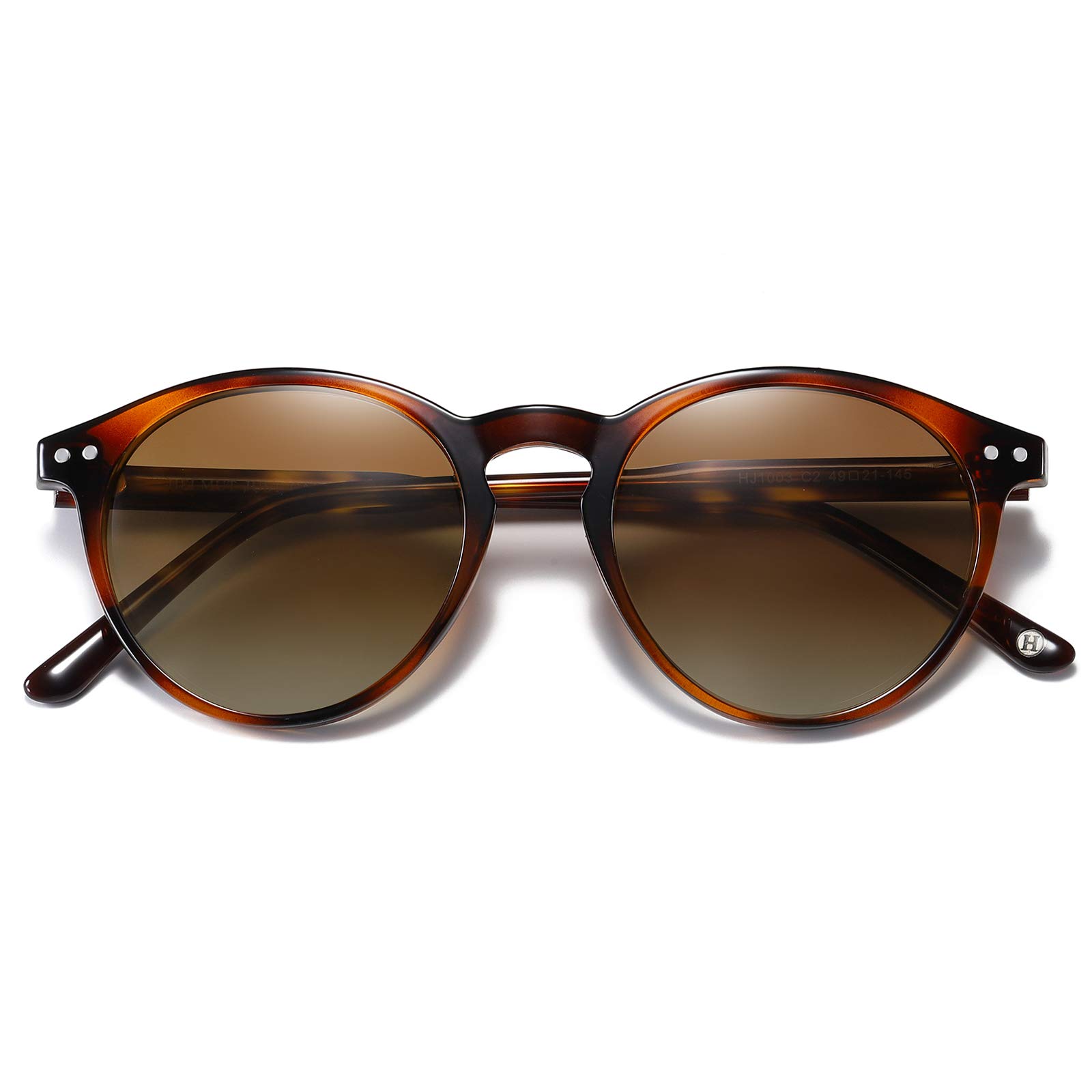 H HELMUT JUST Vintage Sunglasses Men Women Round Retro Polarised UV400 Protection CAT 3 Ultralight Sunglasses for Driving, Fishing, Parties