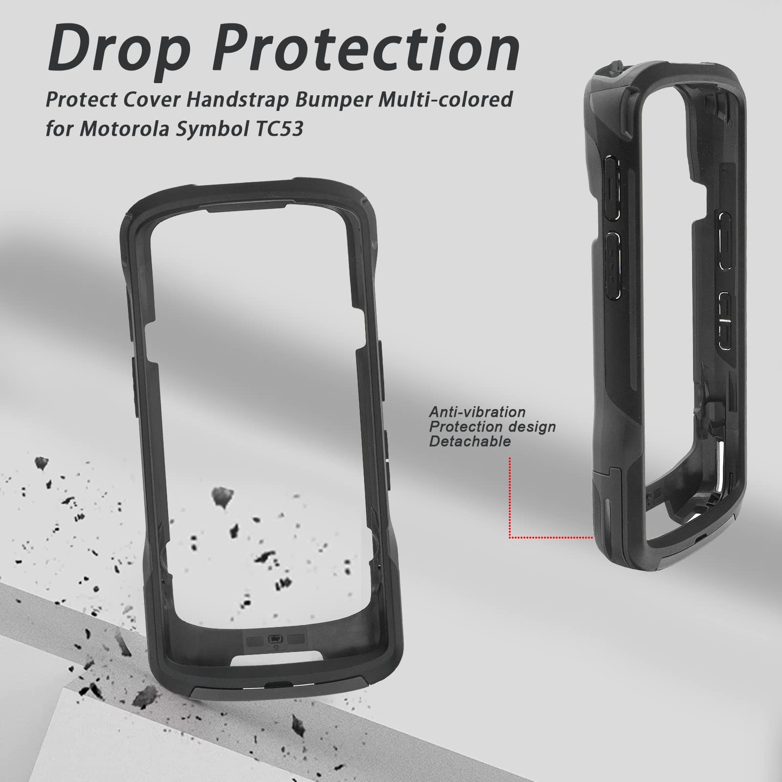 Custodia protettiva antiurto per scanner di codici a barre portatile Zebra Symbol TC53 TC58, custodia robusta nera