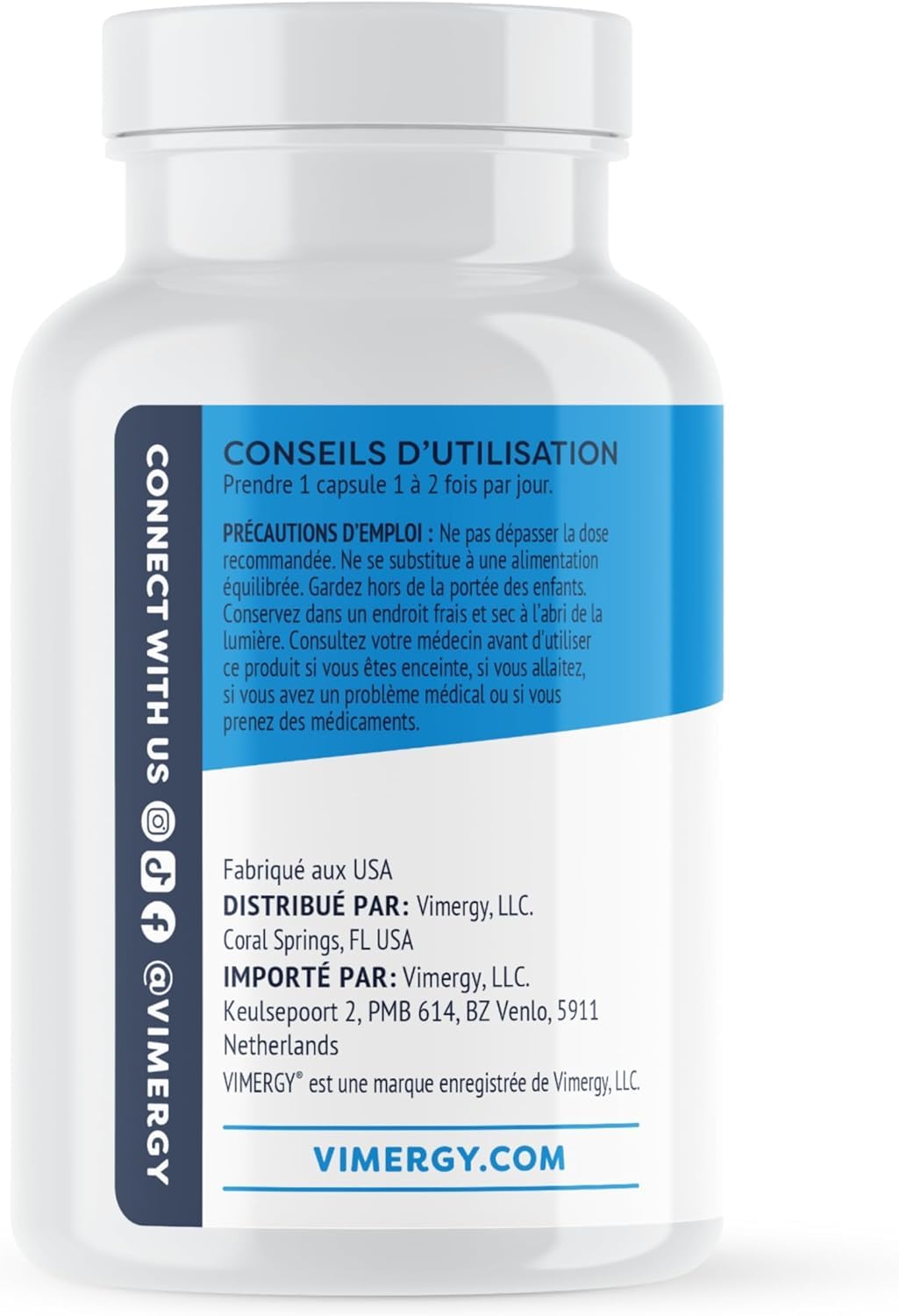 Vimergy L-Lysine Gélules de 500 MG, 90 Portions – Acide Aminé Essentiel – Gélule Végétalienne sans Agent Gélifiant - Sans OGM, Gluten ni Gélatine, Casher (90 unités)