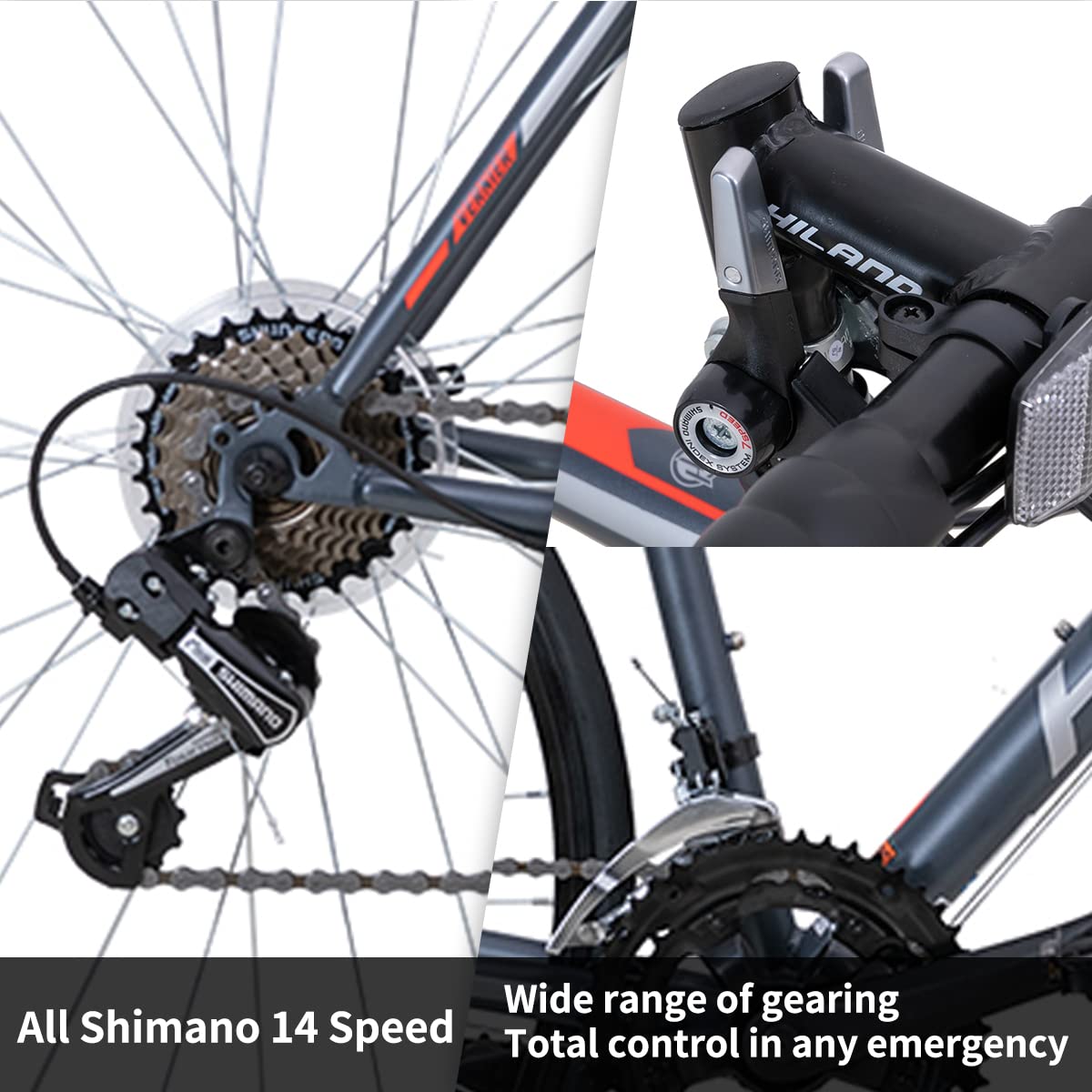 Amazon | Hiland ロードバイク 700C レーシング自転車 シマノ14速 