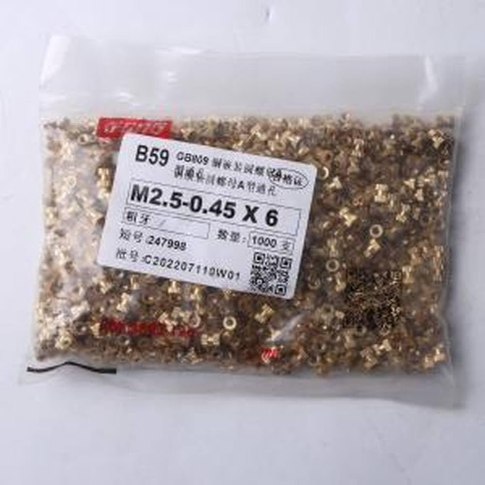 50 Pcs Nut Through Hole nut GB809A M2.5X0.45 59 Copper Bag 247998