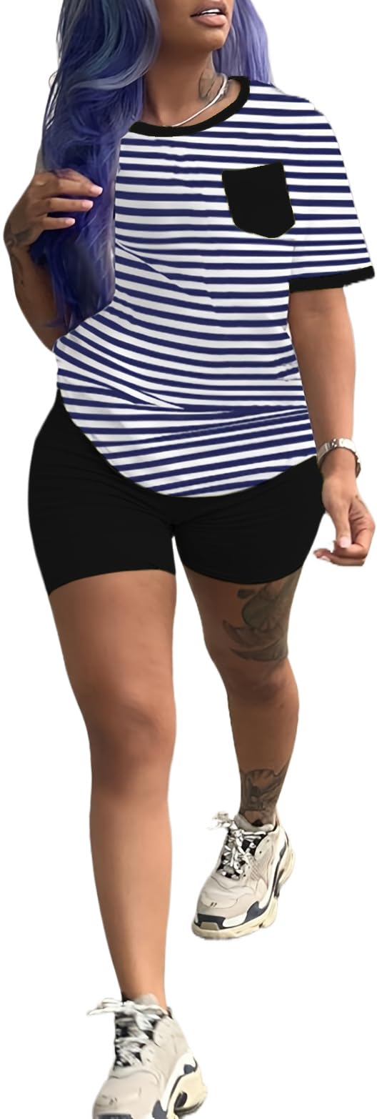 TOPONSKY Womens 2 Piece Sports Outfit Tracksuit Shirt Shorts Jogger Bodycon Sets